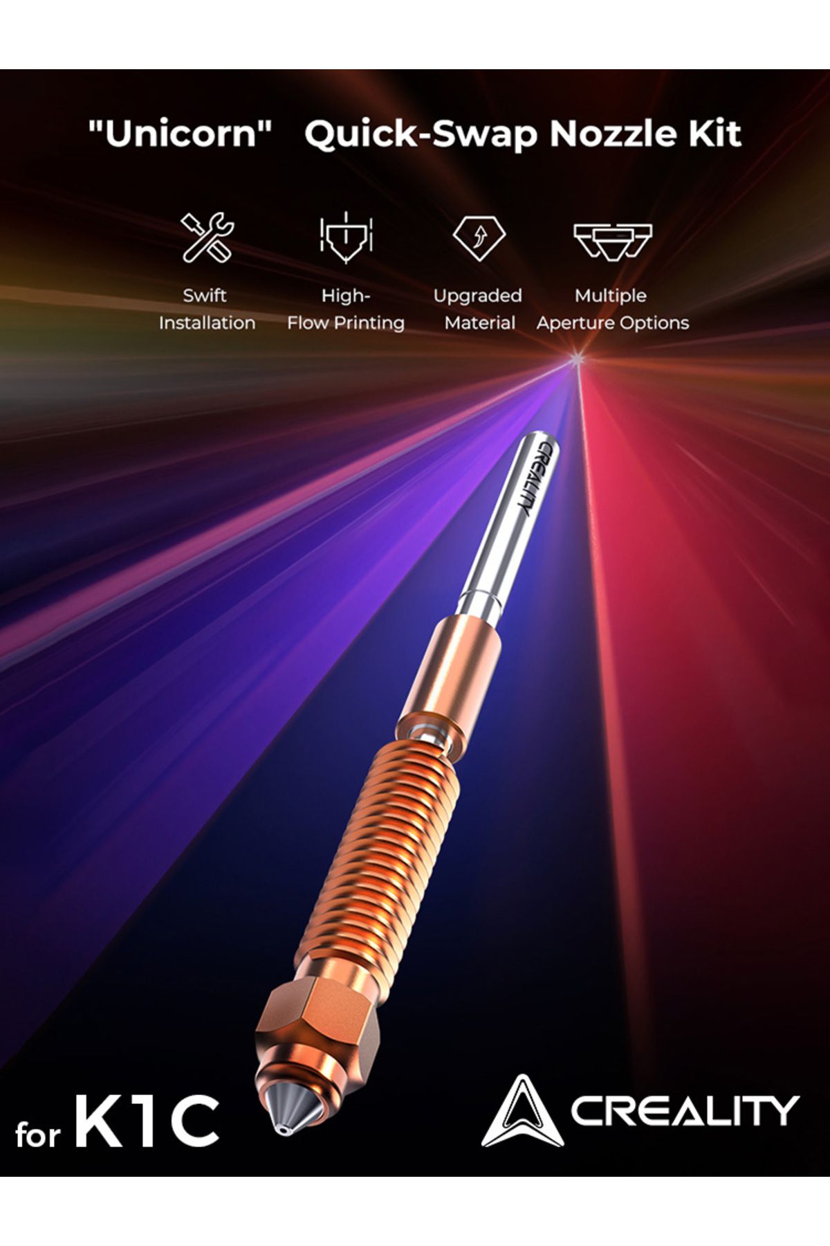 Choice-Creality Unicorn Quick-Swap Nozzle Kit for K1 Max_K1C_Ender-3 V3 Swift Installation High-Flow Pri... 7