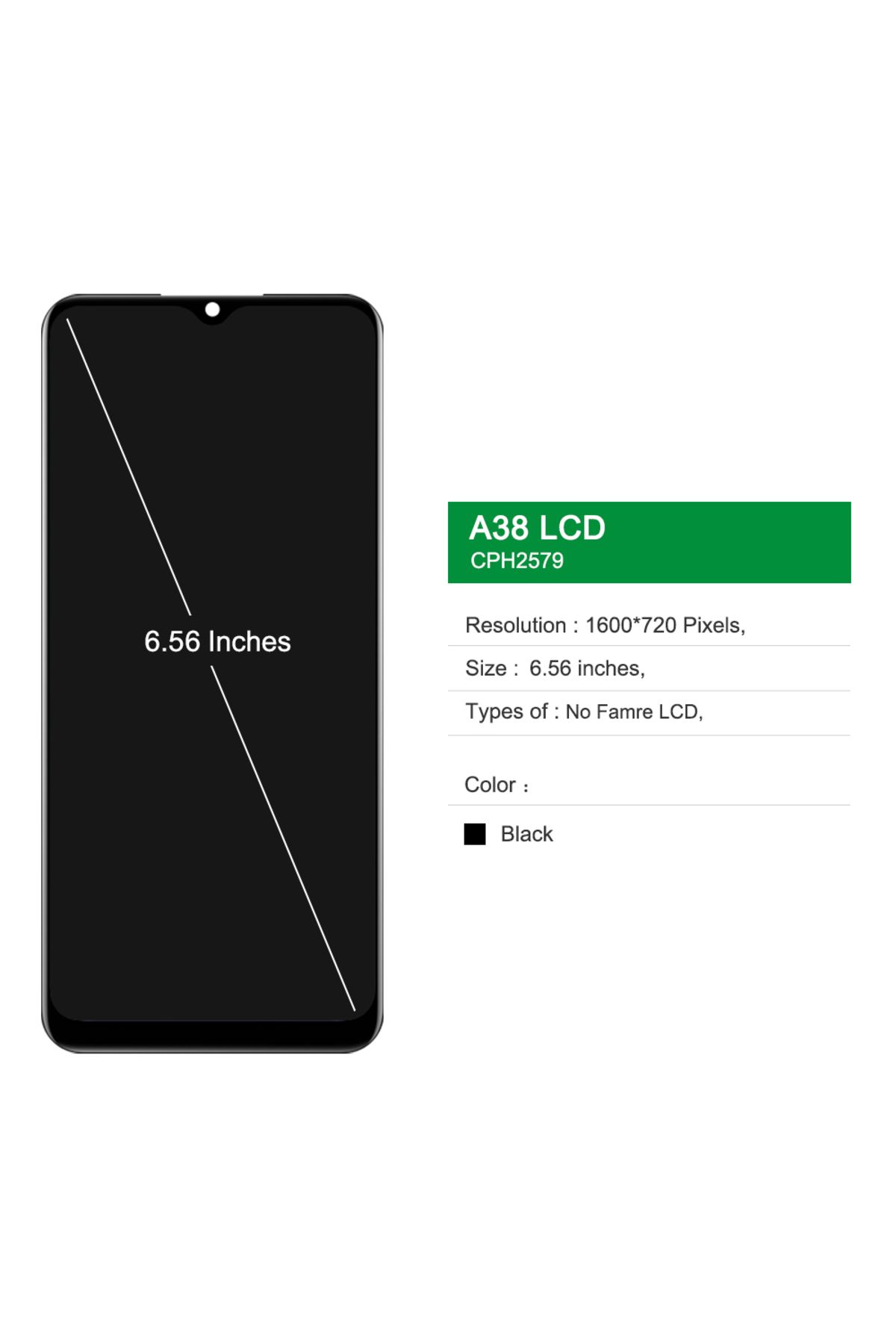 Choice-6.56" Display Screen for Oppo A38 Lcd Display Digital Touch Screen with Frame for Oppo A38 CPH257... 6