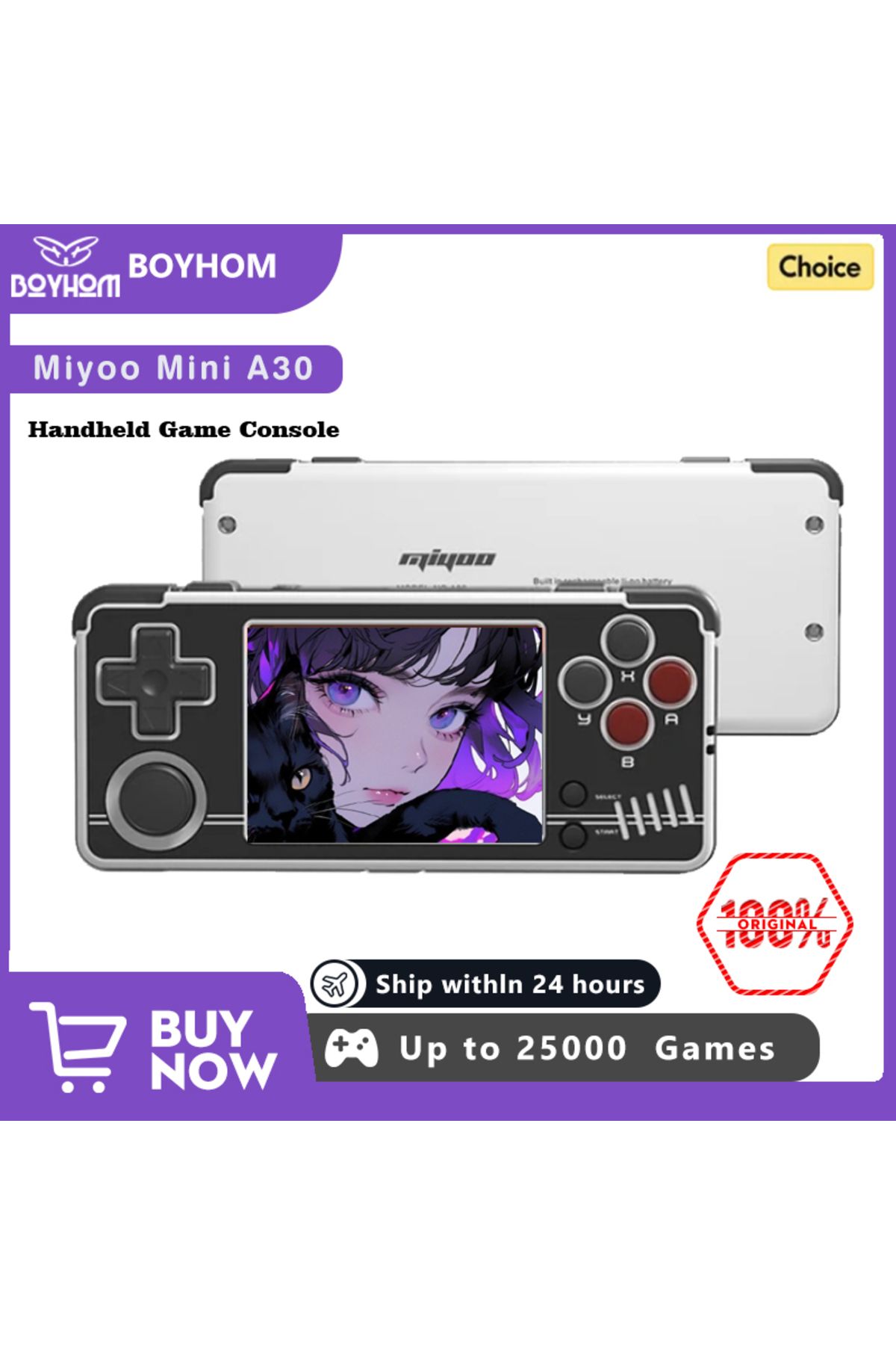 MIYOO-A30 Handheld Game Console 2.8'' IPS Screen Linux System Horizontal Retro Emulator Video Con... 2