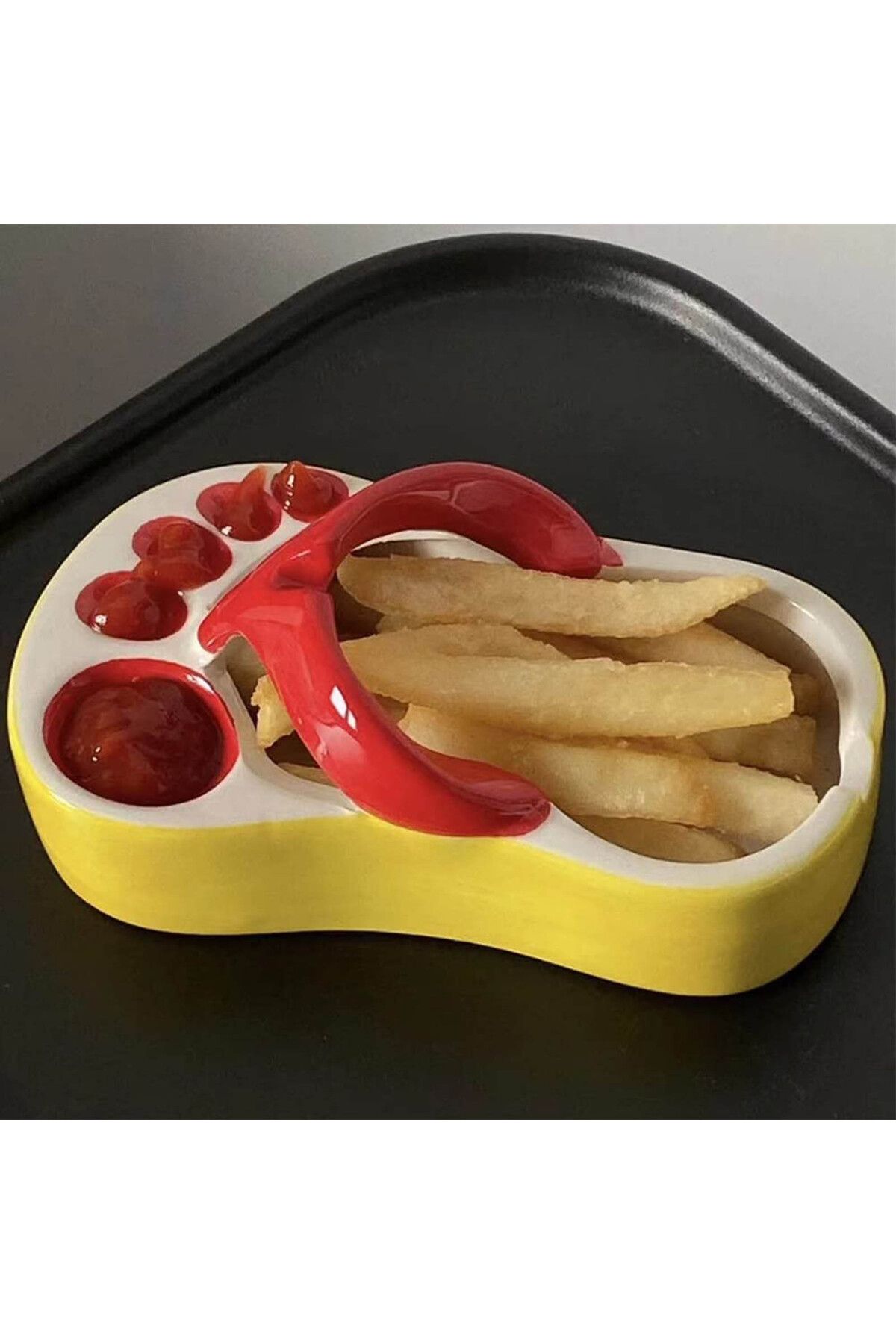 Choice-Cute Food Servering Bowl Ceramic Slipper Shape Bowl Mini French Fries Plate Flip Flops Bowl Creat... 4