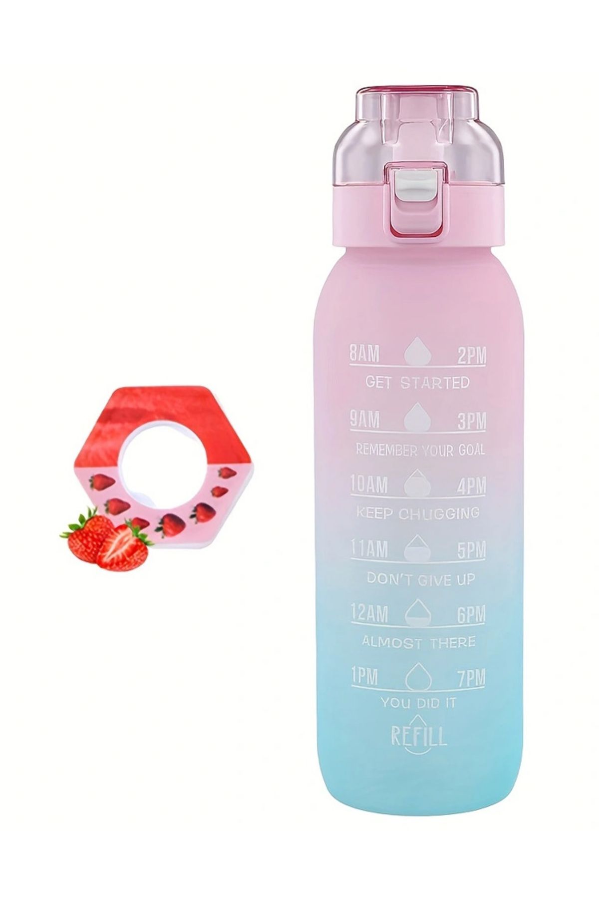 Choice-1L Water Bottle With Strawberry Flavour pods BPA Free Drinking Bottles with Straw 0 Sugar 0 Calor... 8