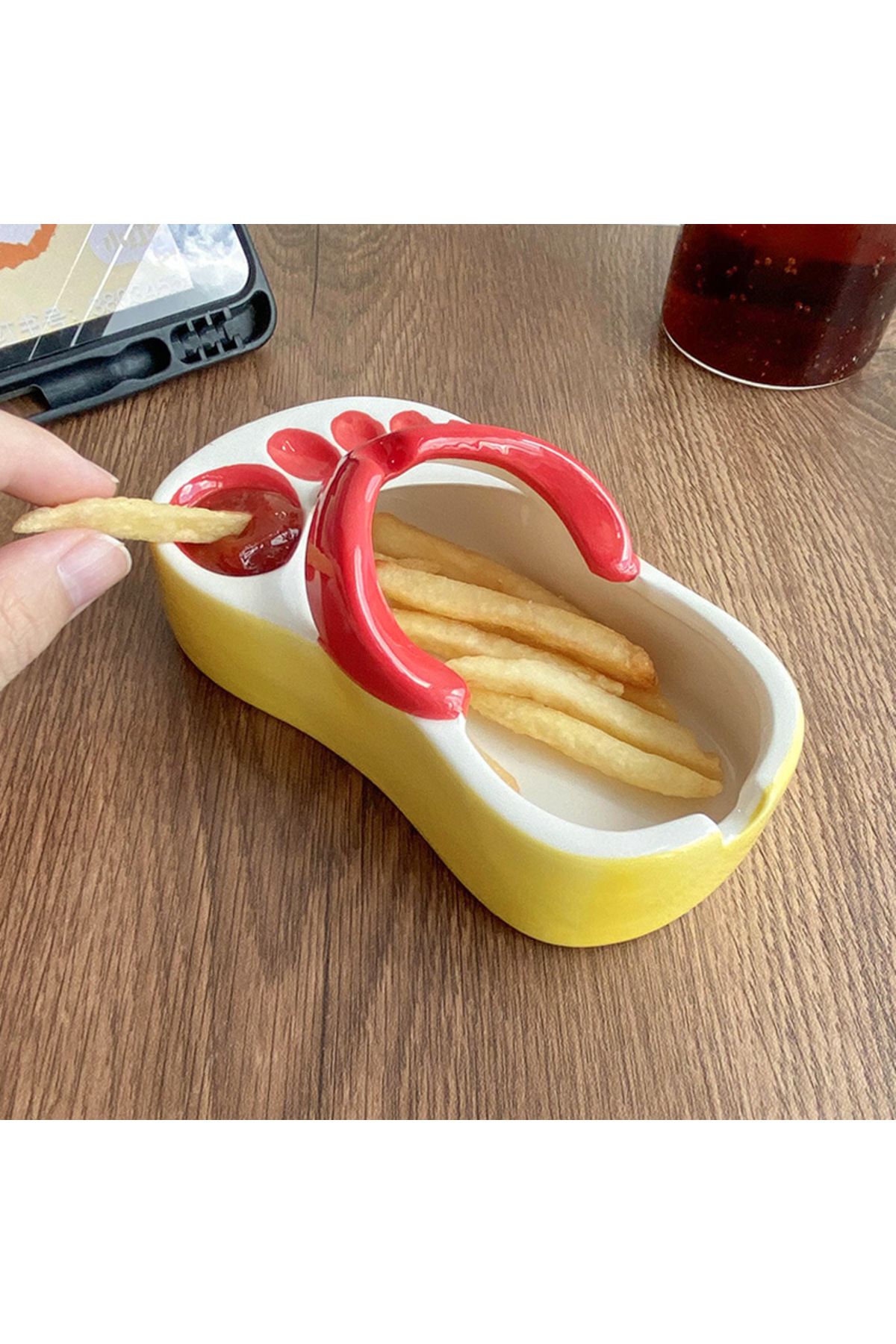 Choice-Cute Food Servering Bowl Ceramic Slipper Shape Bowl Mini French Fries Plate Flip Flops Bowl Creat... 8