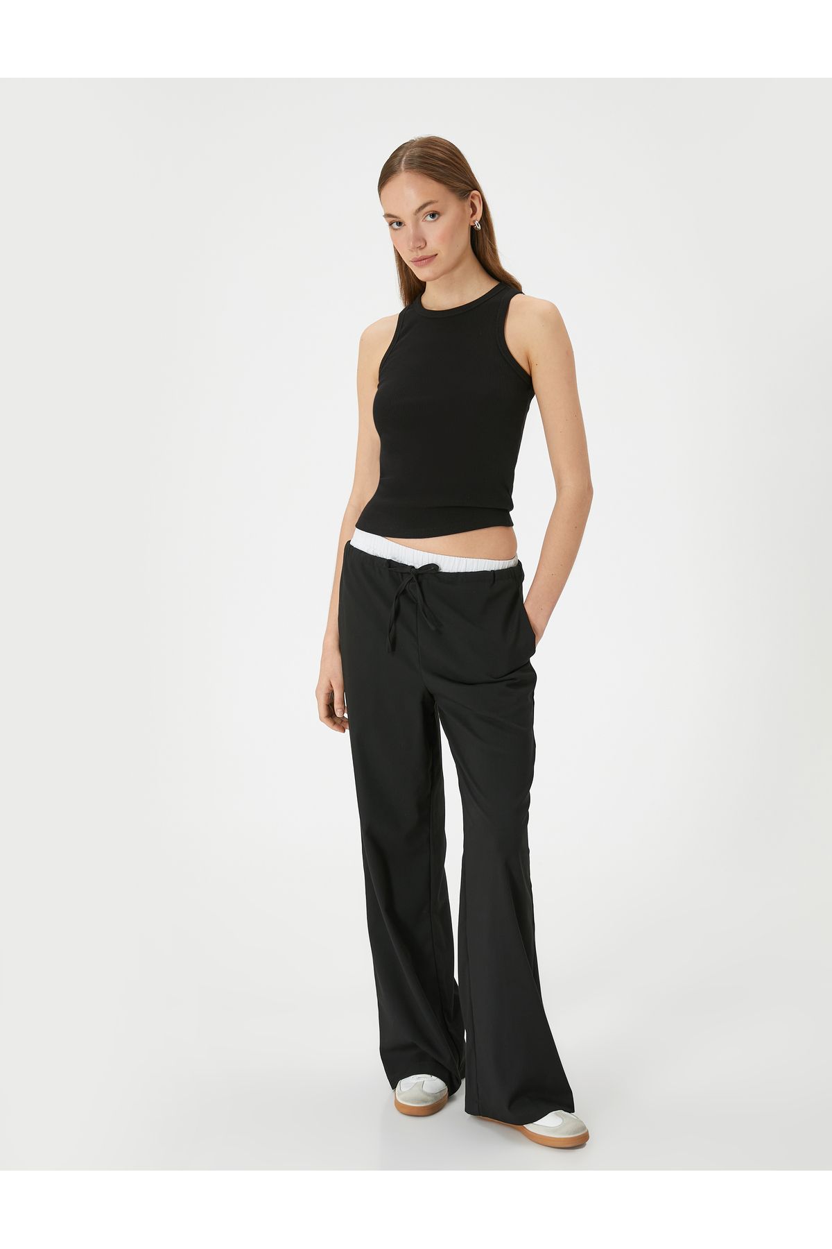 Koton Bawełniany Top Typu Halter Z Sznurkiem - Bez Rękawów Kobieta - XL