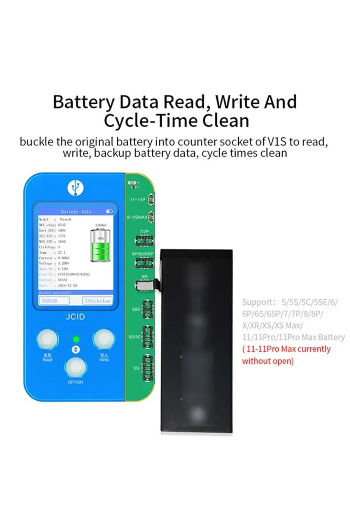 Choice-JCID JC V1SE for IPHONE X XS Max 11 12 13 14 15Pro True Tone Fingerprint Dot Projector Battery Da... 5