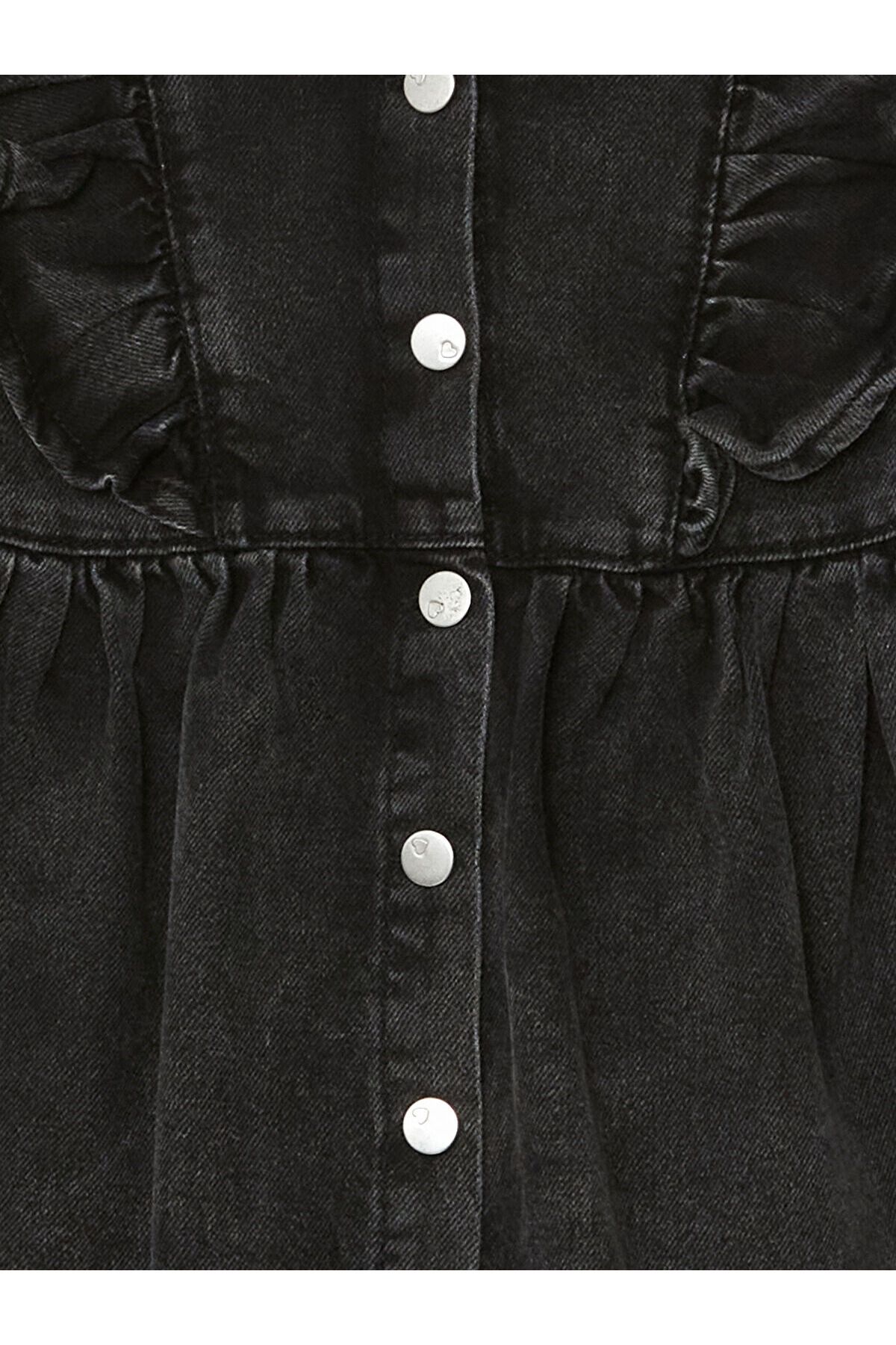 LC Waikiki-Lcw Basic Long Sleeve Girl's Jean Dress 2
