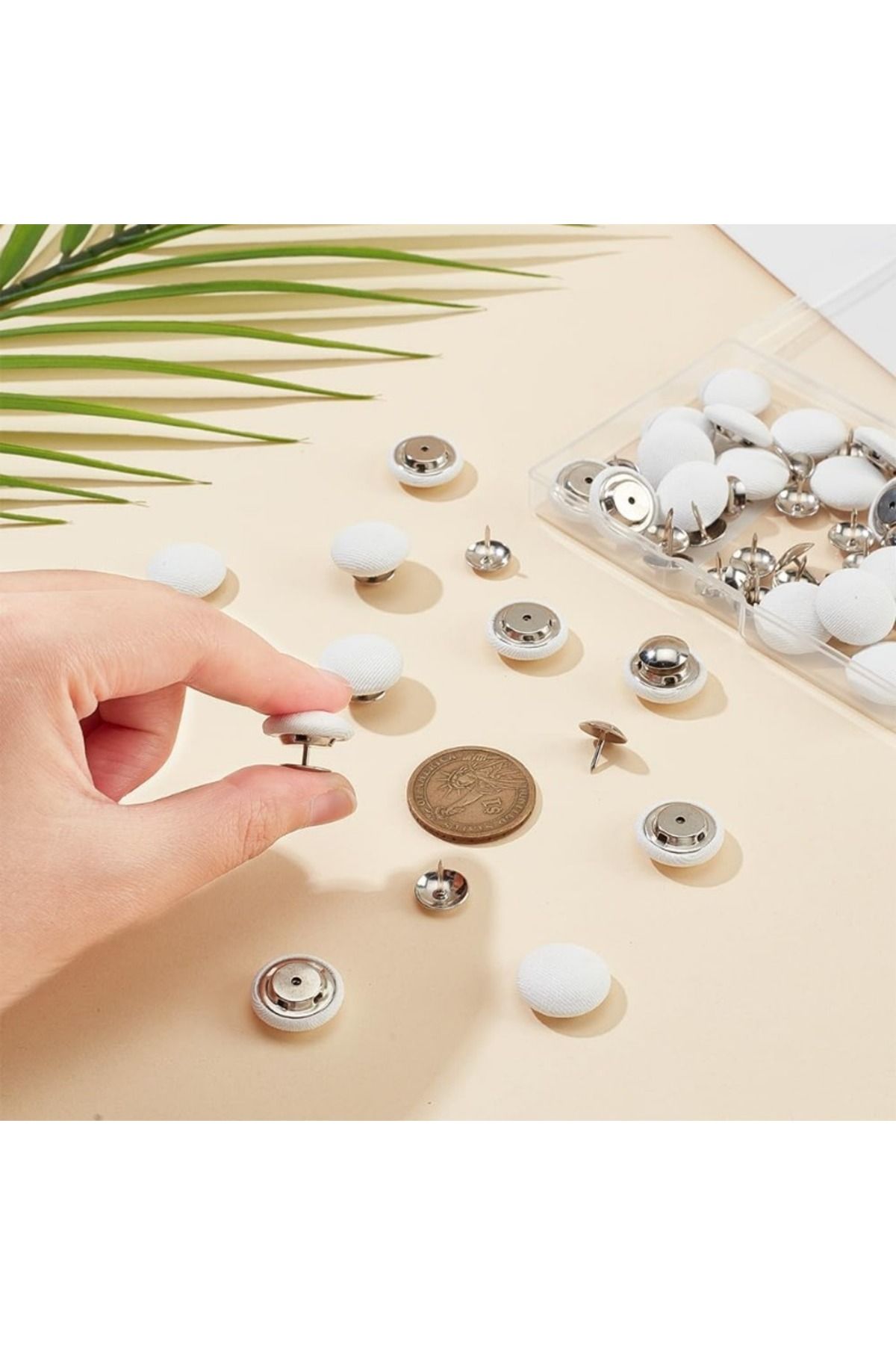 Choice-32 Sets 0.67Inch Baseball Cap Button Top Replacement Hats Buttons White Cloth Covered Hat Button ... 4