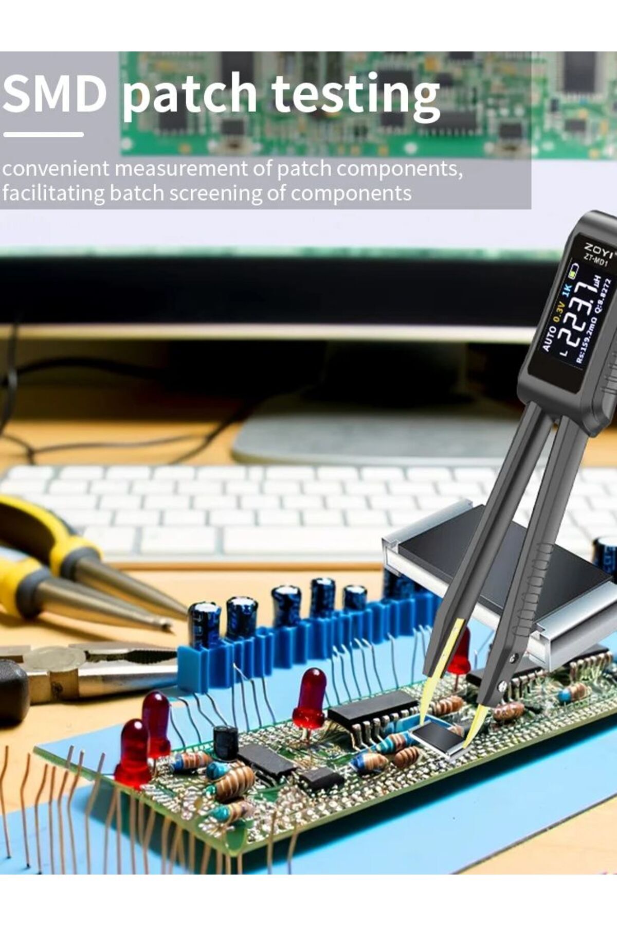 ZOYI-ZT-MD1 Digital Smart Tweezer LCR SMD ESR Tester Resistance Capacitance Inductance Continuity... 8
