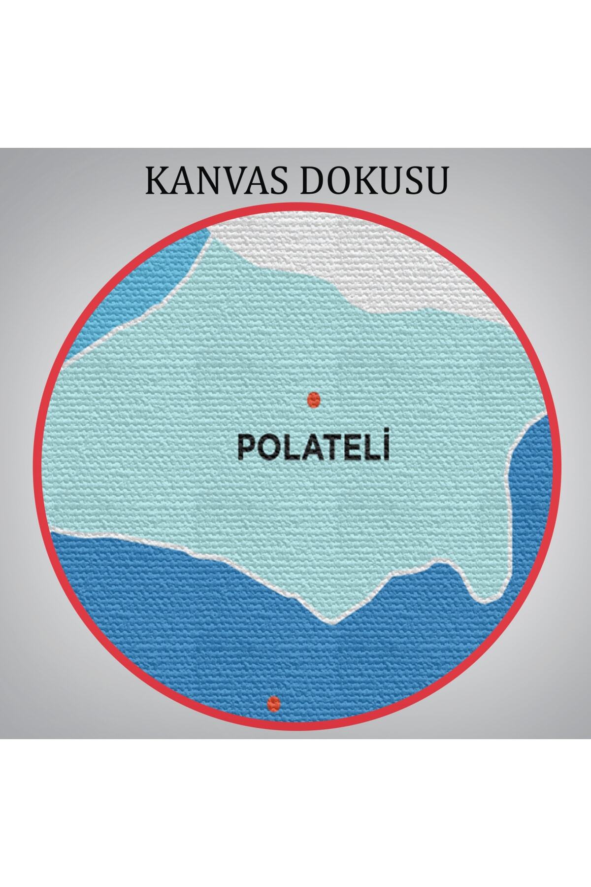 Kilis Ili Ve Ilçeler Haritası Dekoratif Kanvas Tablo-1 görsel 6