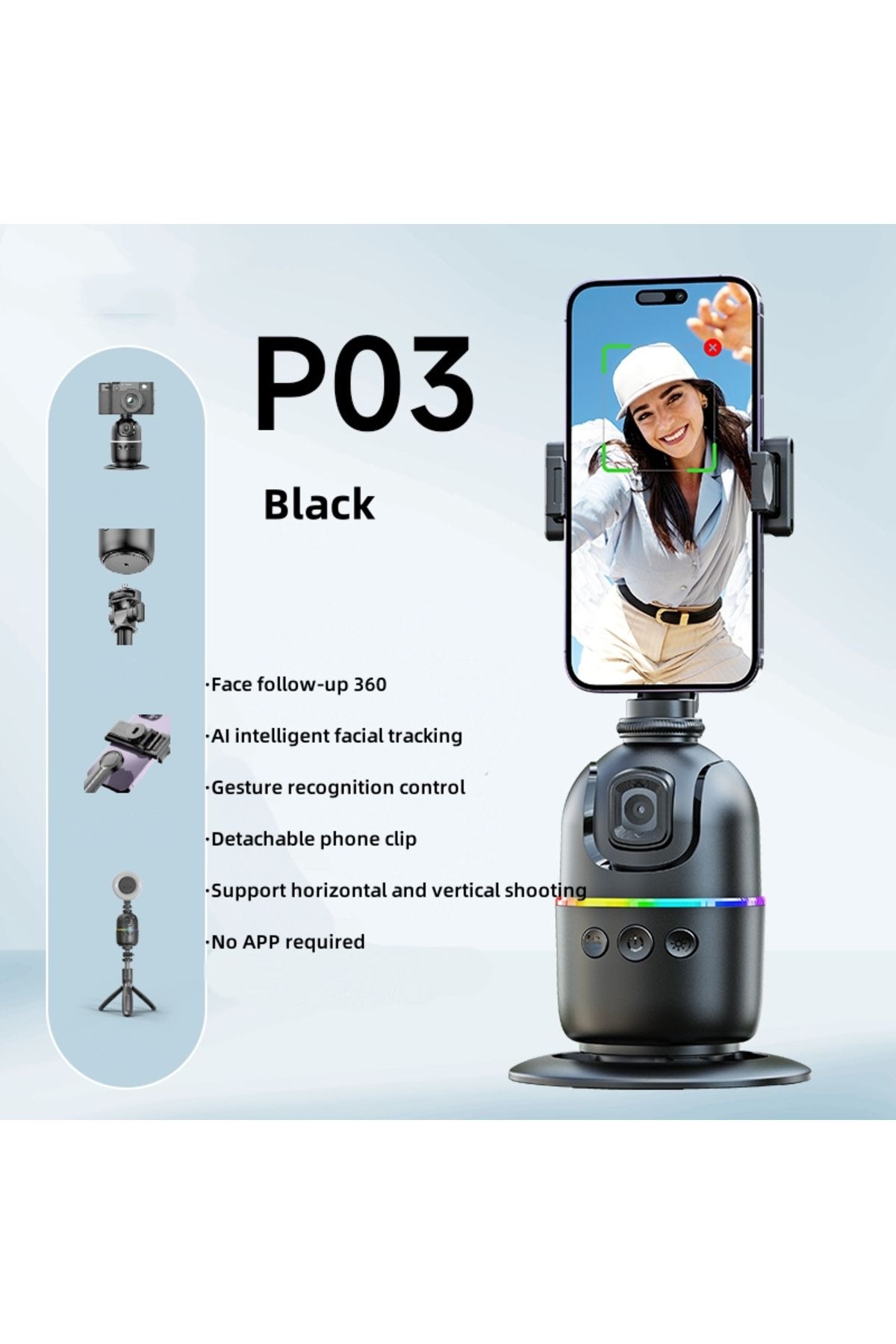 Choice-AI P03 Smart Gimbal 360° Auto Face Tracking Gimbal All-in-one Rotation For Smartphone video Vlog ... 1