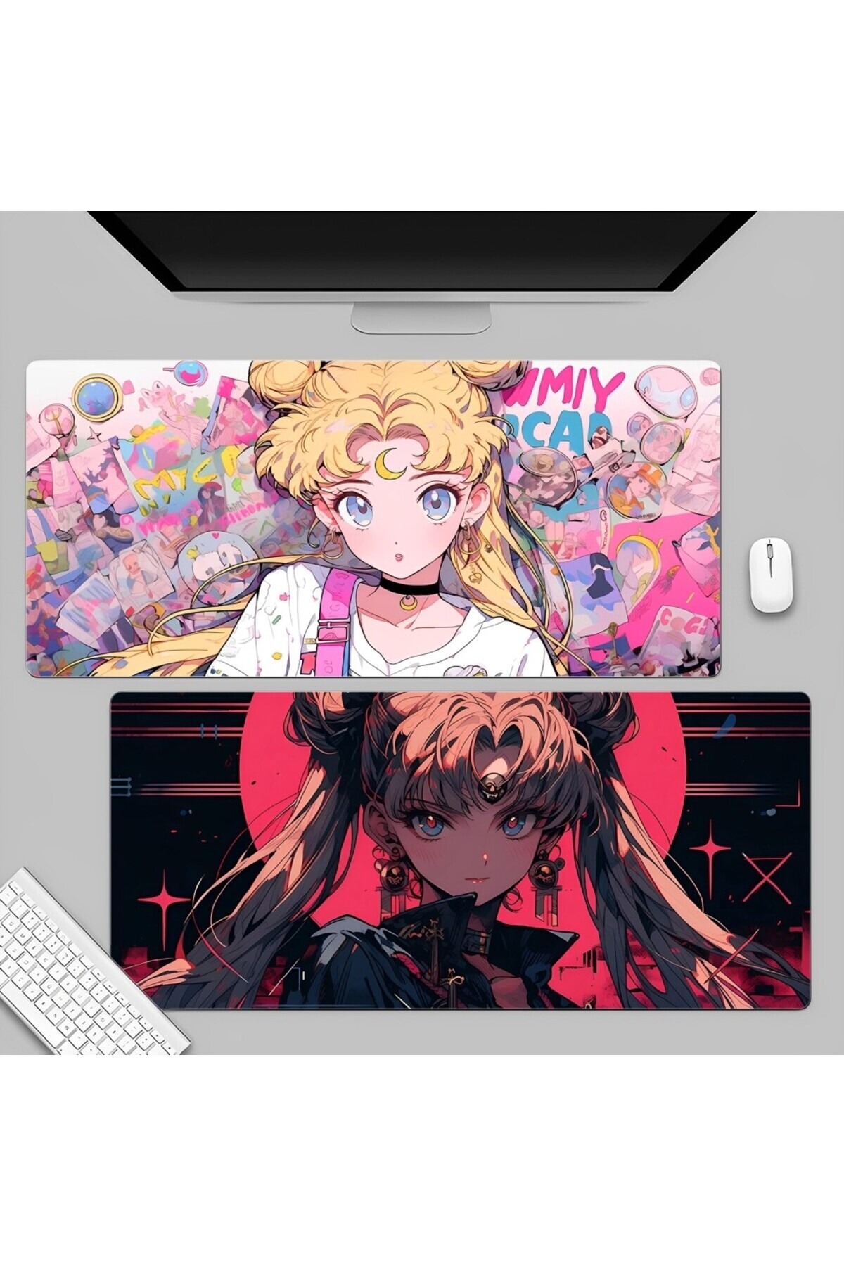 Choice-S-Sailor M-Moon  Mousepad 80x30cm XL Lockedge Office Computer Desk Mat Table Keyboard Big Mouse P... 2