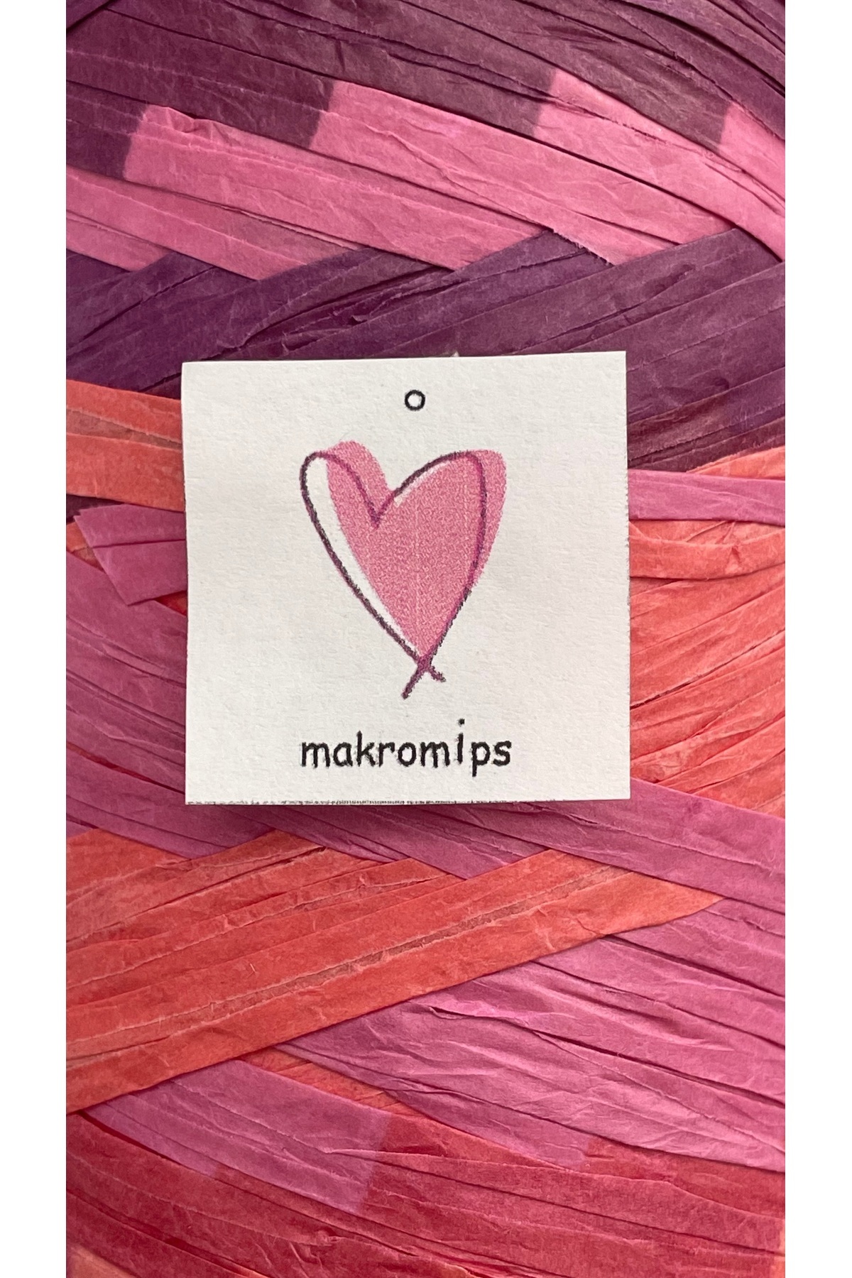Makromİps-Premium Ebruli Multí Raffia Bag - 200Gr Straw Knitting Thread Paper 3