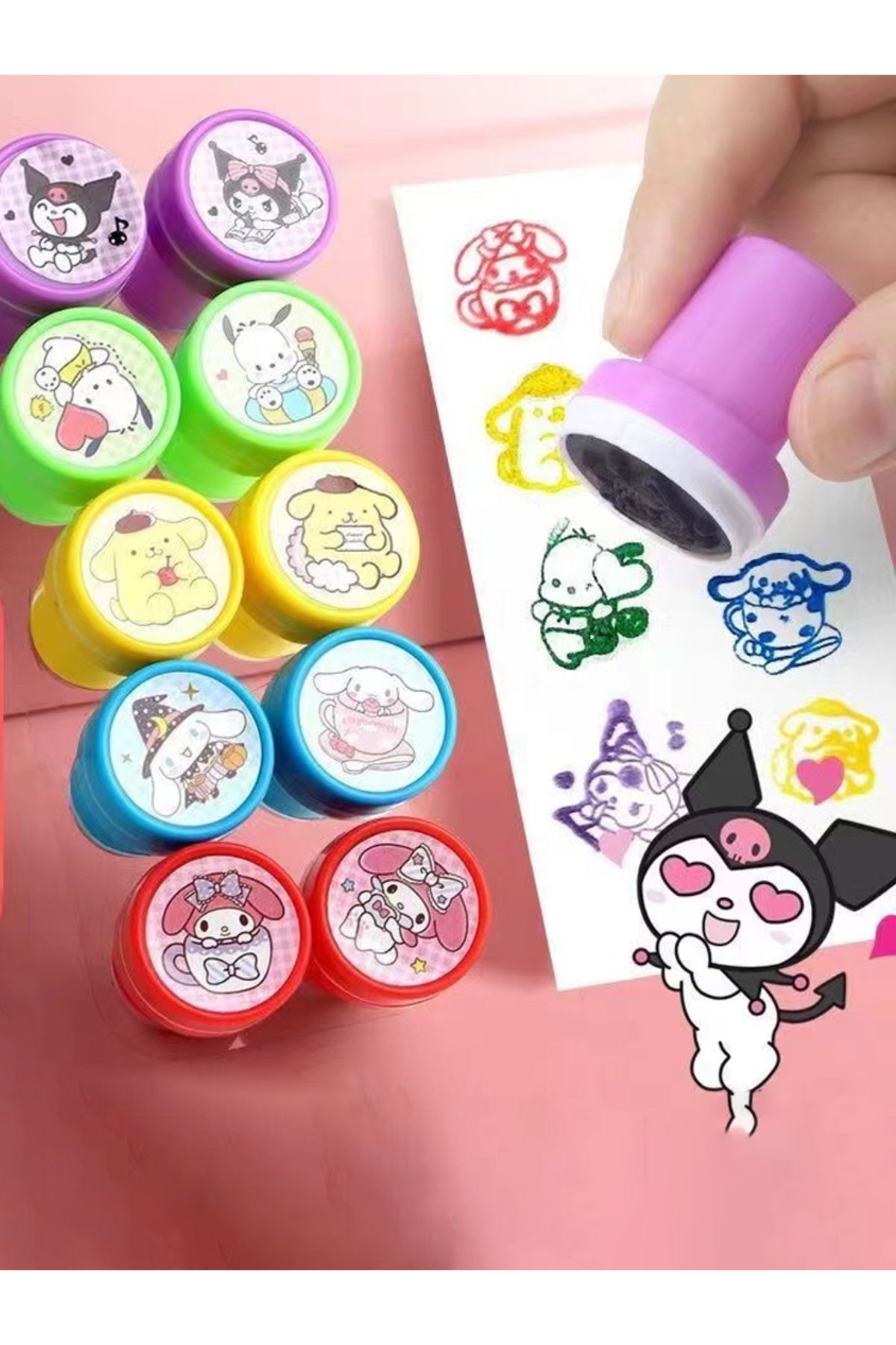Choice-Sanrio Samps For Kids Cartoon Kawaii Cinnamoroll Kuromi Self-Ink Teacher Stamps Party Favor Child... 8