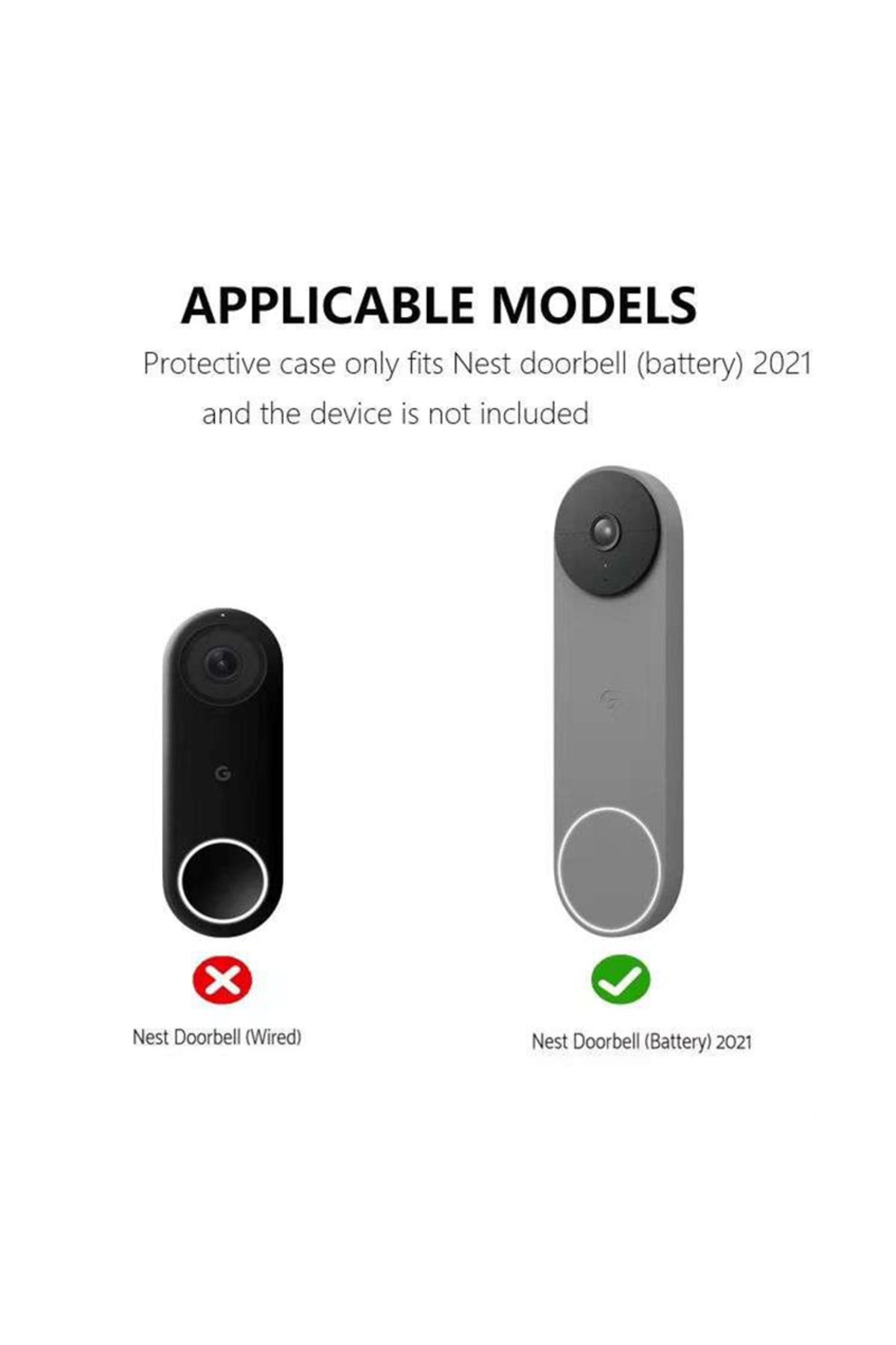 Choice-black The Doorbell Protective Cover Is Suitable For Google Nest Doorbell (Battery) 2021 Doorbell Sil 2