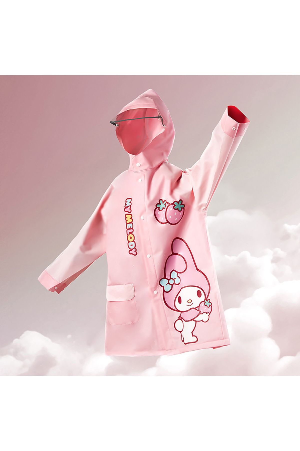 Choice-Animation Sanrio Kawaii Poncho Raincoat Cartoon Kuromi Hello Kitty Cinnamon Roll Cute Waterproof ... 3