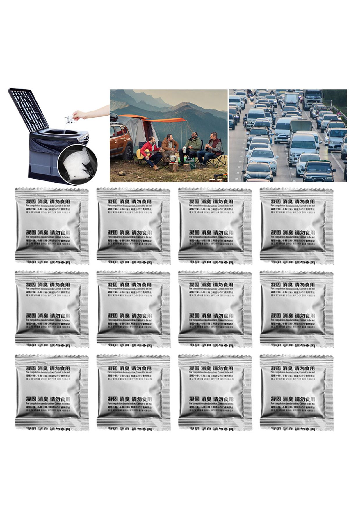 Choice-12Pcs Poo Powder Poo Gel Camping Toilet Chemicals Emergency Toilet Waste Treatment for Camping To... 4