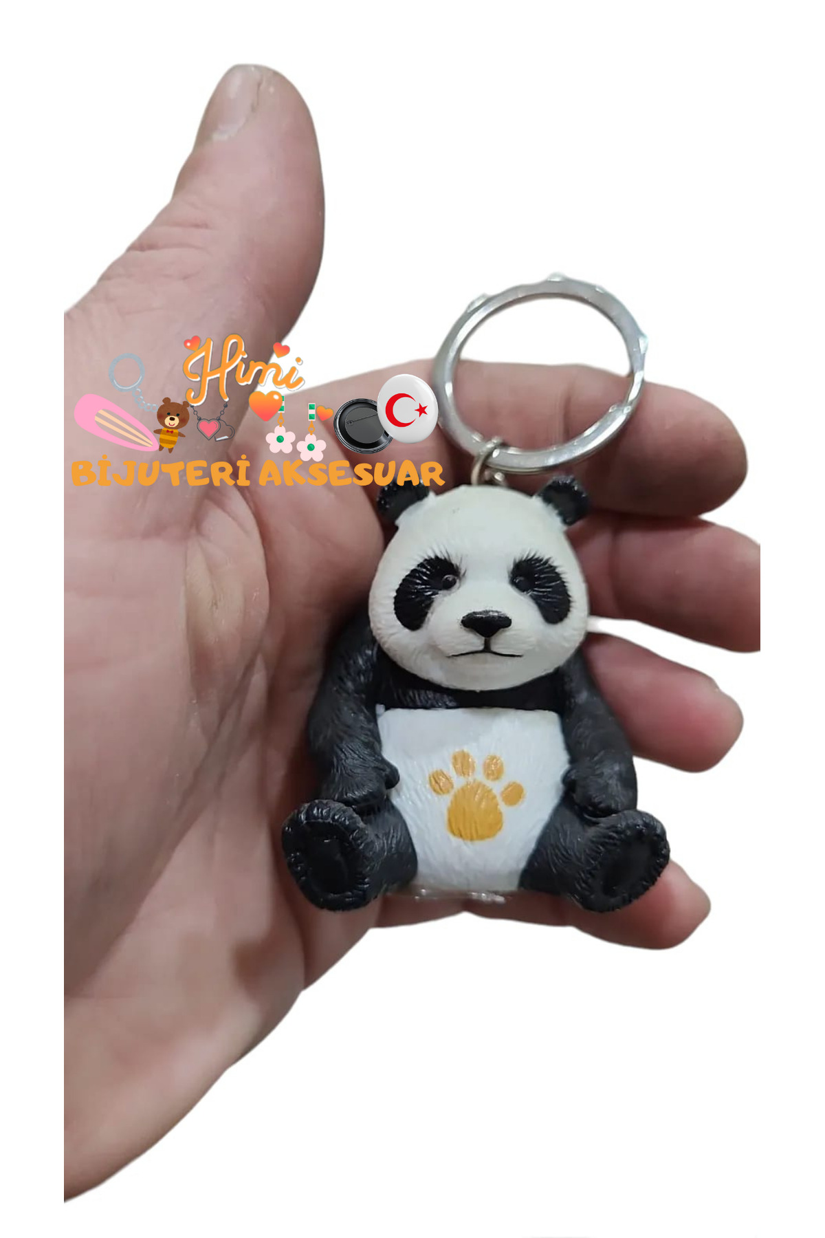 Panda Anahtarlık ve Sırt Çantası Süsü Oto Anahtarlık Süsü Okul Çantası Süsü Spor Çantası Süsü