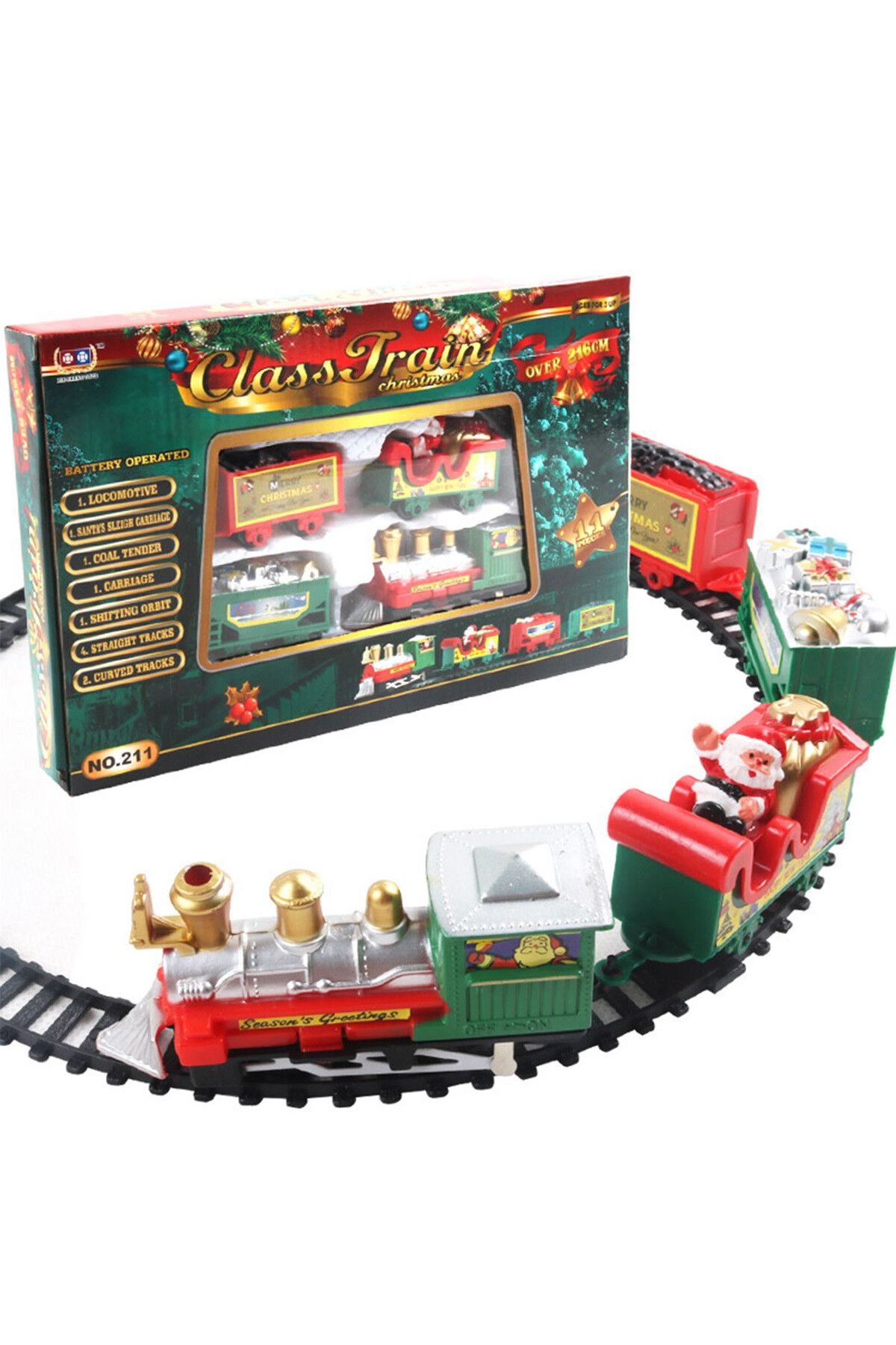 Choice-Christmas Realistic Electric Train Set,Easy To Ass-emble & Safe For Kids Gift & Party Home Xmas T... 1