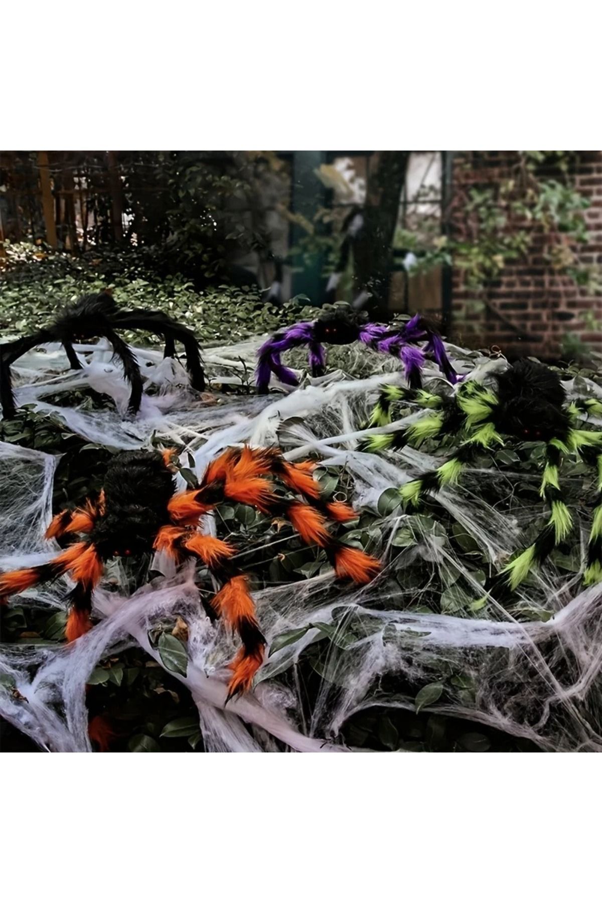 Choice-75cm Red Eyes Black Scary Giant Spider Huge Spider Web Halloween Decoration Props Haunted House I... 3