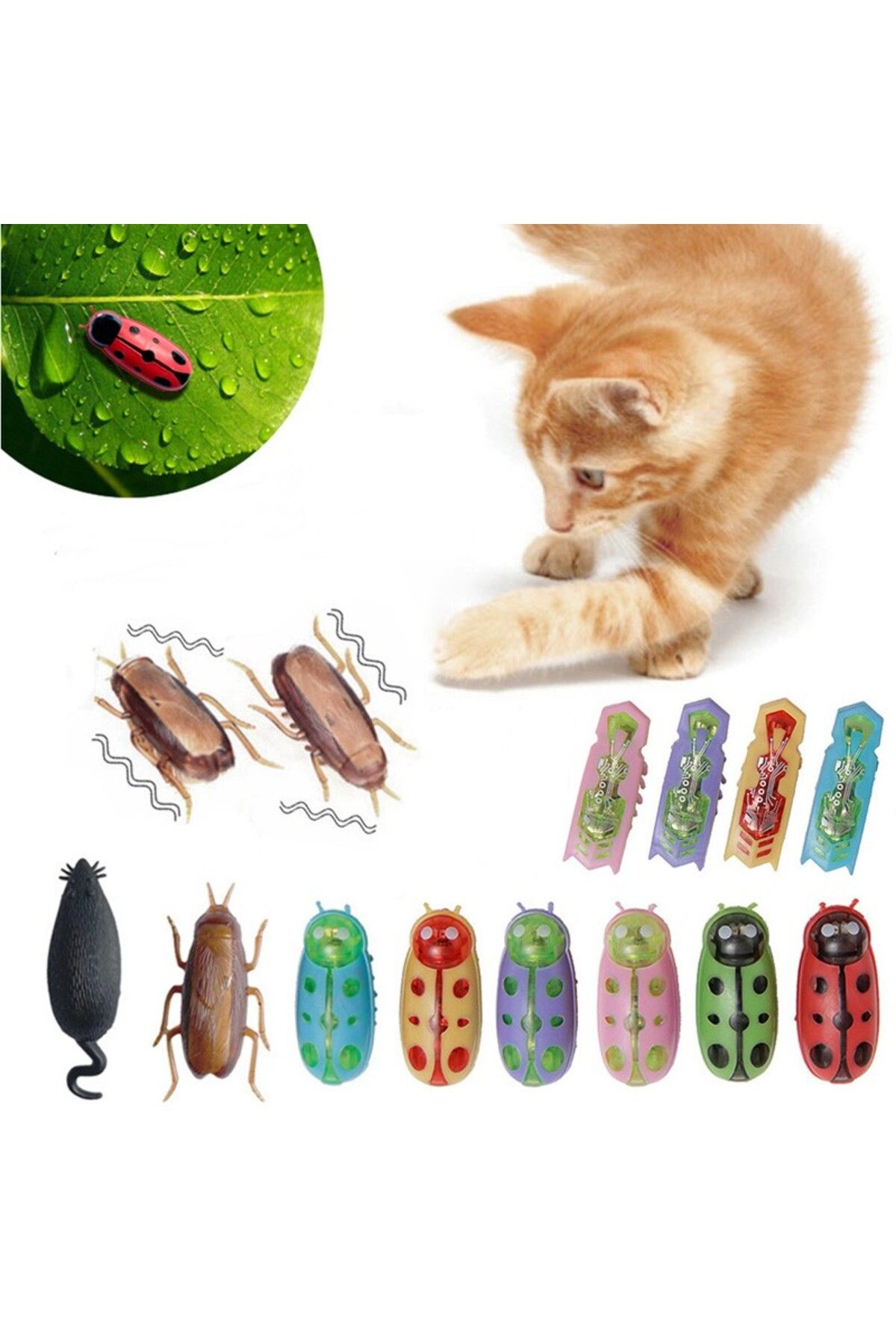 Choice-Funny Electric Bugs Catnip Toy Automatic Tunnel Mini Robot Bug Vibration Insect Toys For Cats Bat... 2