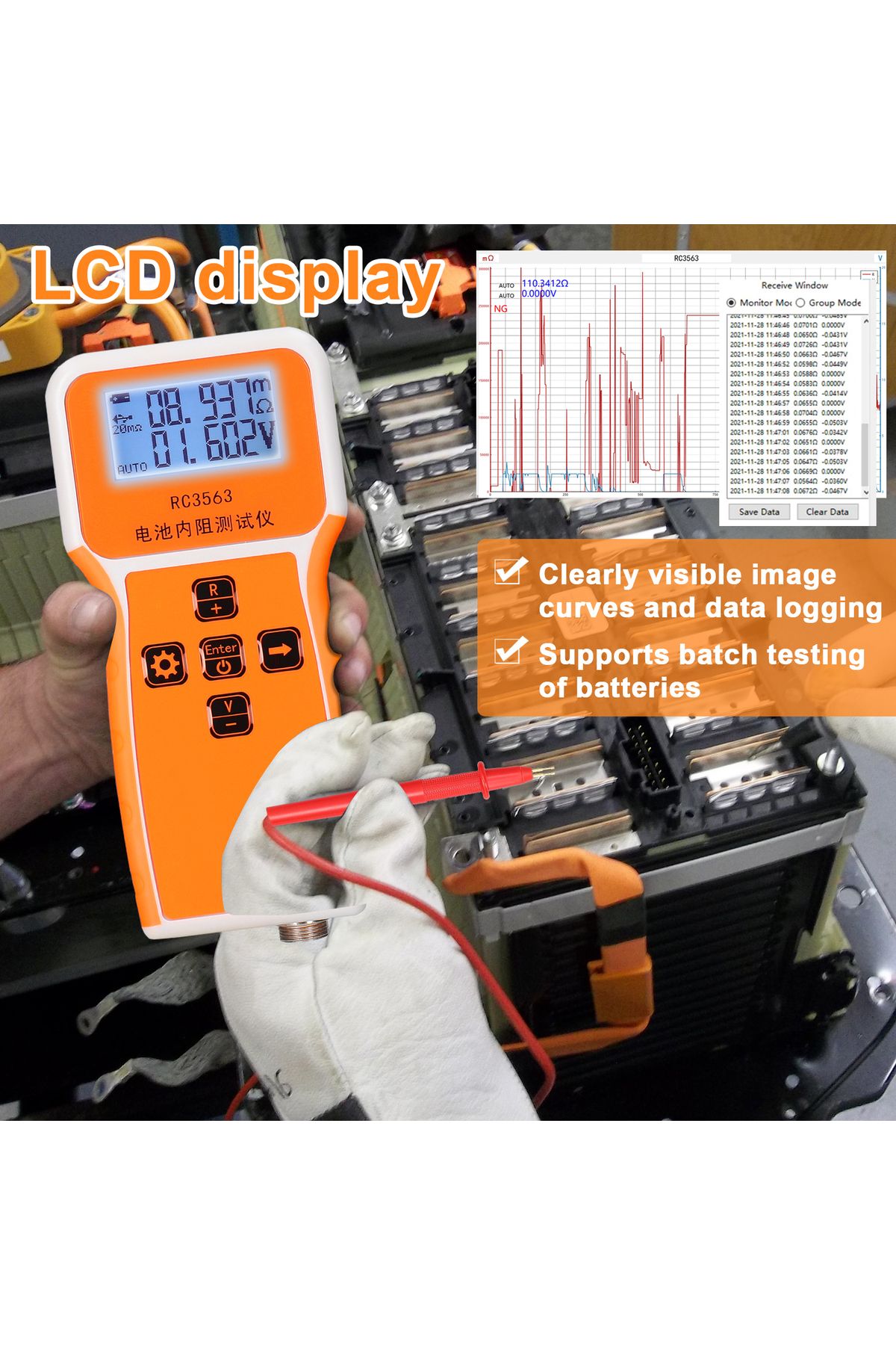 Choice-RC3563 200? 100V Battery Internal Resistance Voltage Tester 3-digit Battery Tester High-precise T... 2