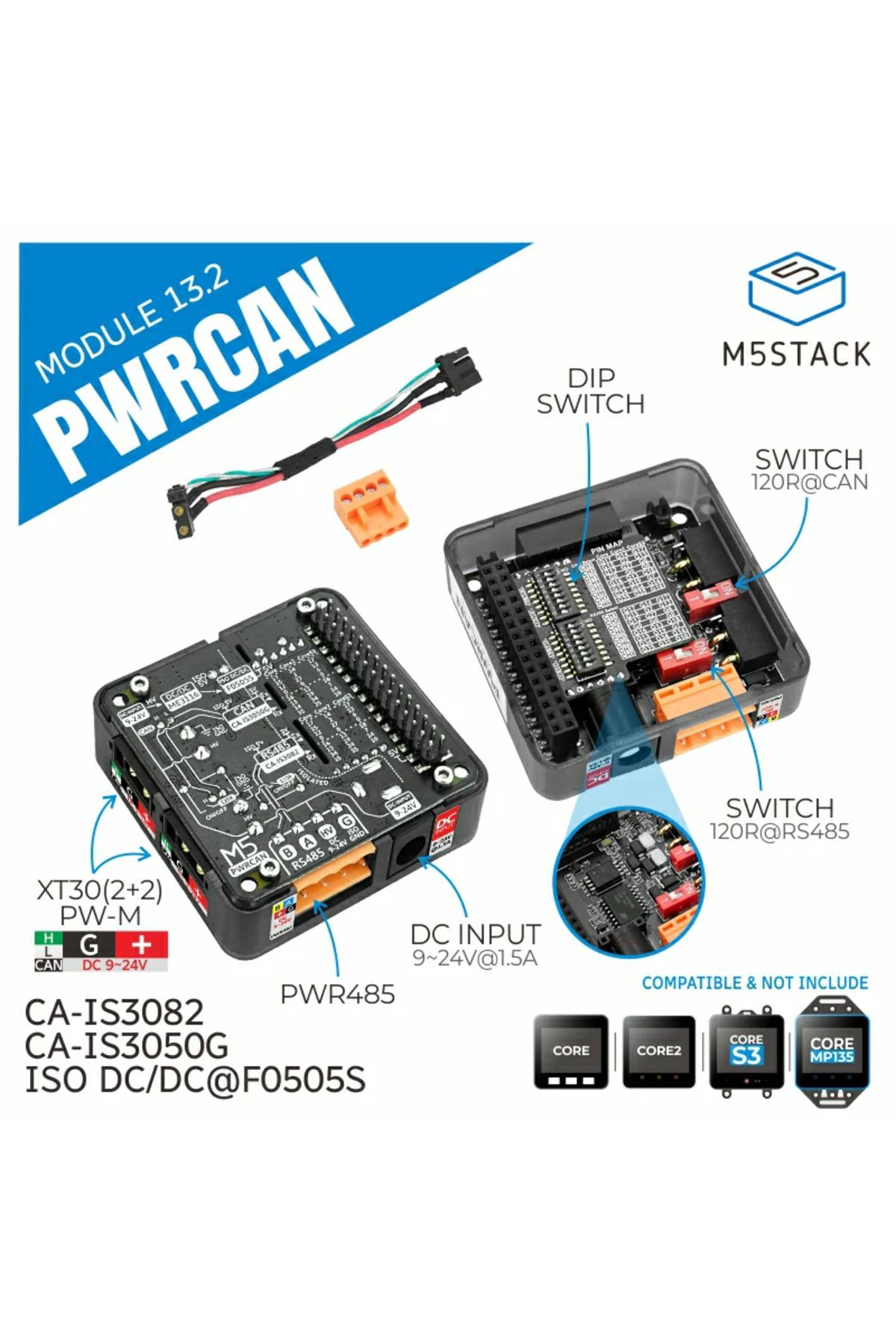 FMchip-M5Stack Module13.2-PwrCAN Development Kit Multifunctional Module Power CAN Bus RS485 for Basic Co... 3
