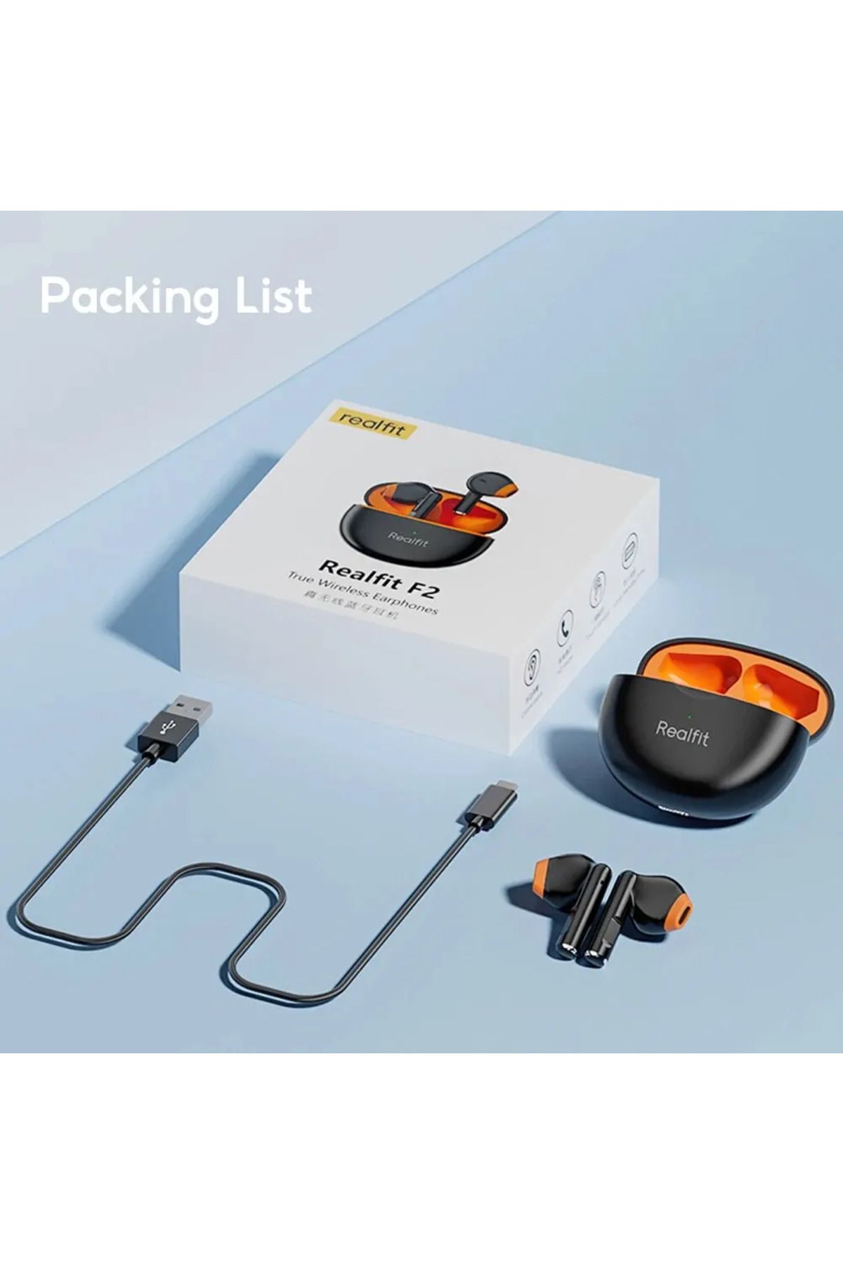 Realfit-سماعات RealFit-F2 اللاسلكية، سماعات بلوتوث، جودة HiFi ممتازة، TWS 7