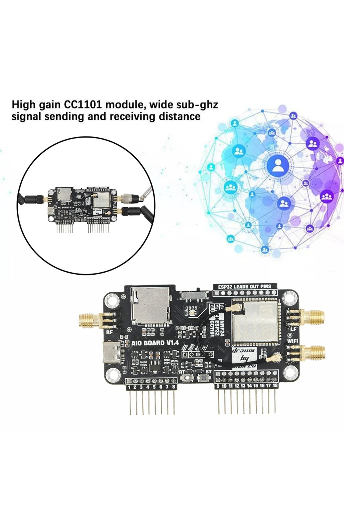 VKTECH-For Flipper Zero Multiboard 3 in 1 Expansion Board 2.4G Module Expansion WiFi NRF24 + ESP32 Expan... 4
