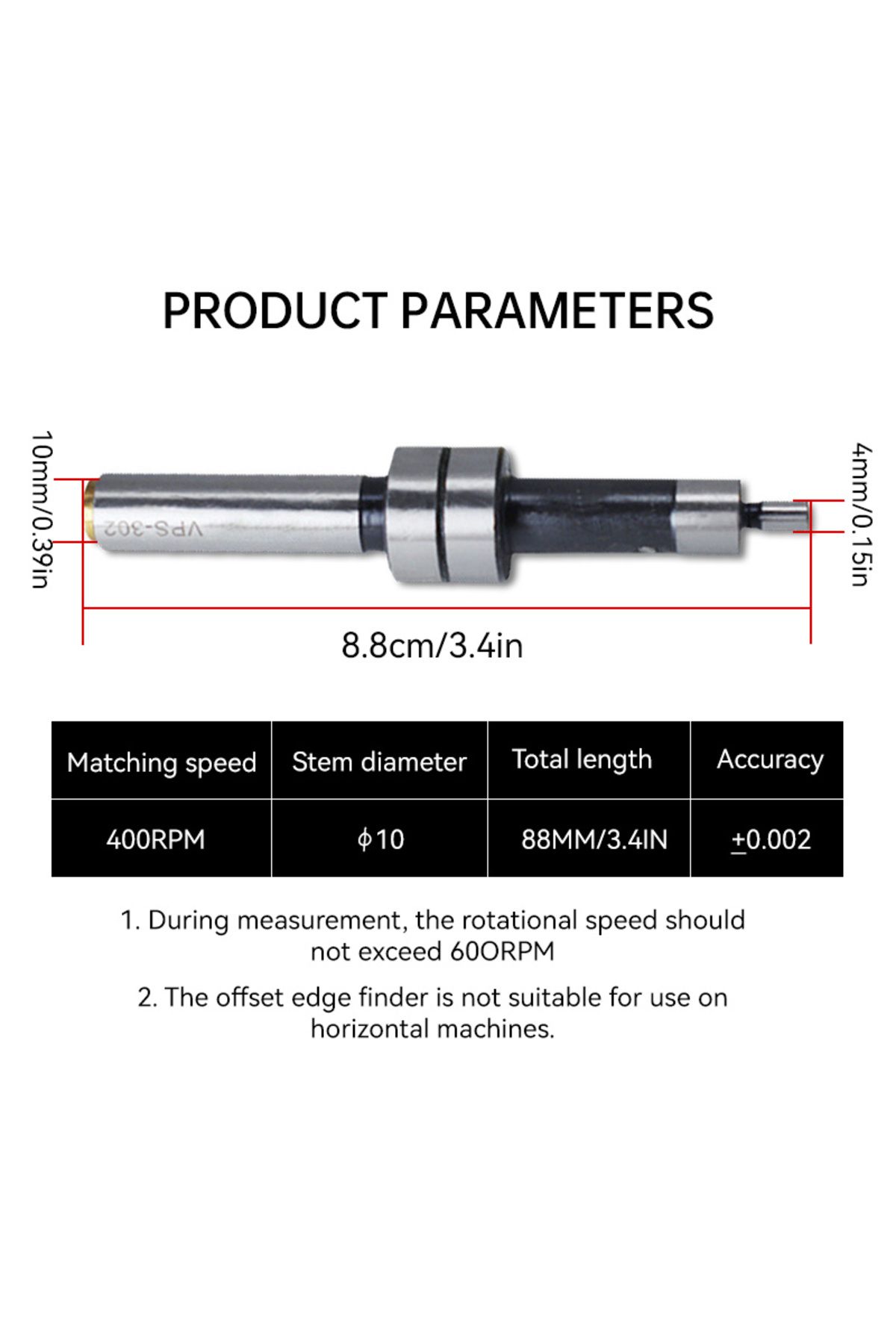 Choice-Mechanical 10MM HSS Edges Finder For Milling Lathe Machine Touches Point Sensor Including Milling... 6