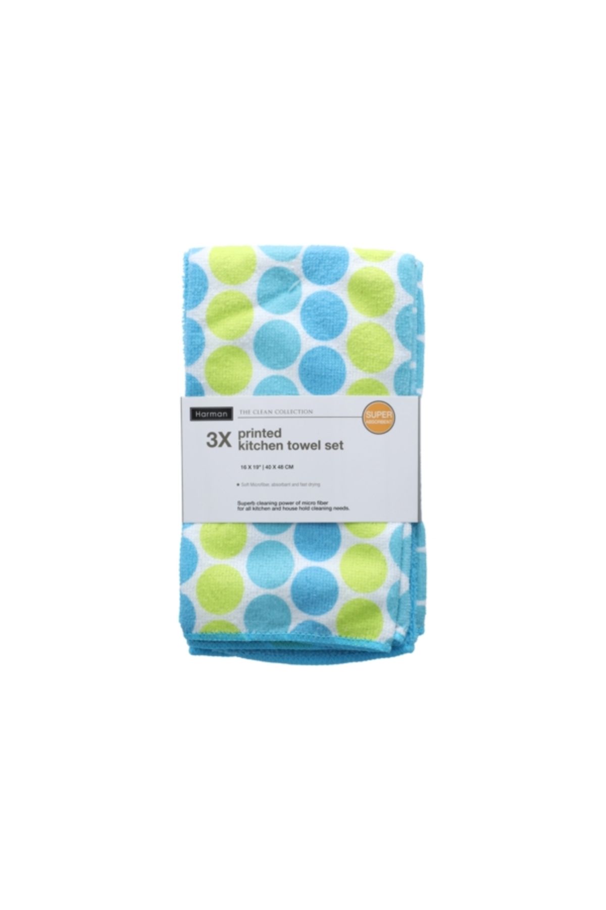 HARMAN-3-Piece Dots Printed Ultra Absorbent Kitchen Towel Set 2