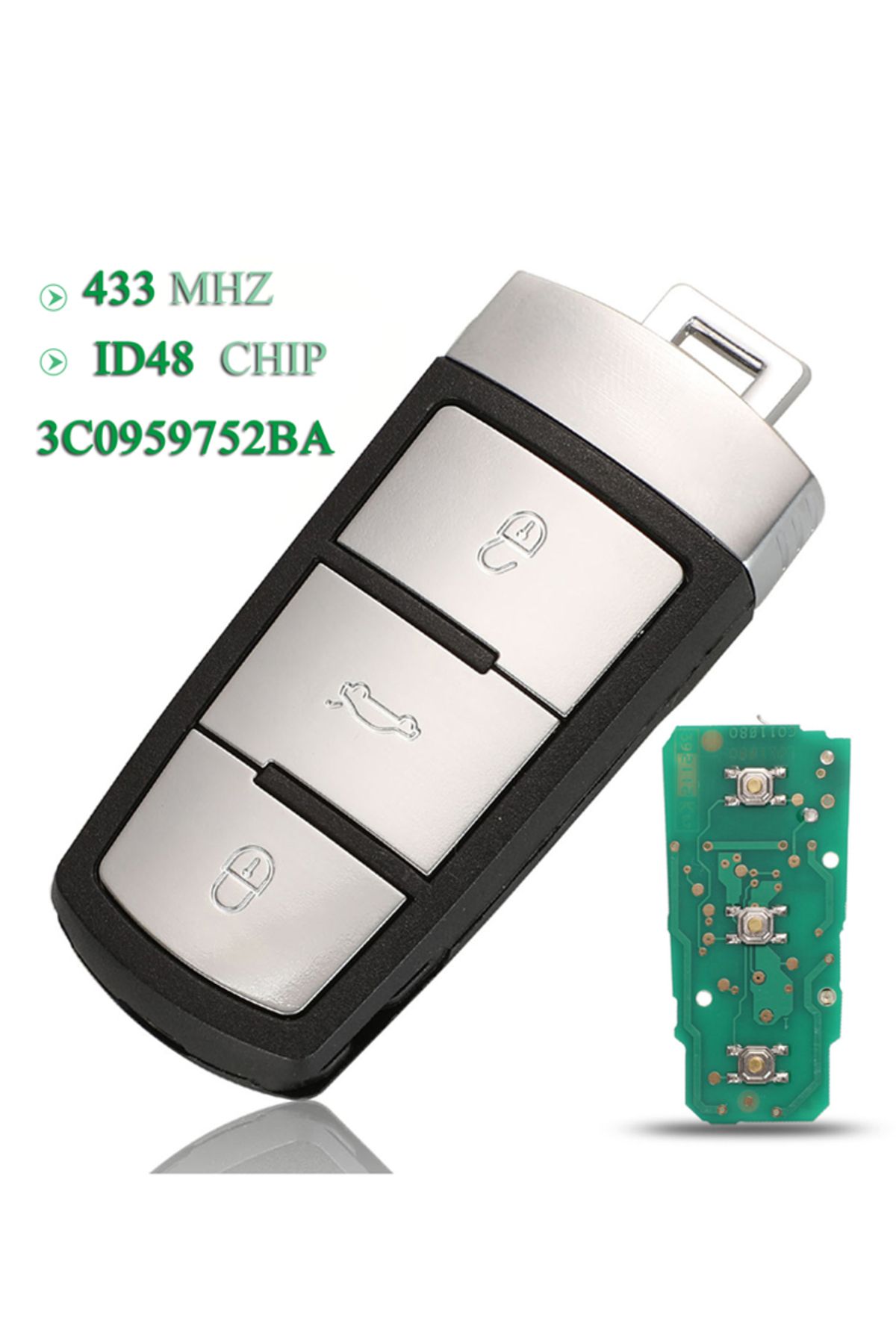 jingyuqin-3 Buttons Smart Remote Car Key 434mhz Id48 Chip Fob For Vw Passat B6 3c B7 Magotan Cc R... 6