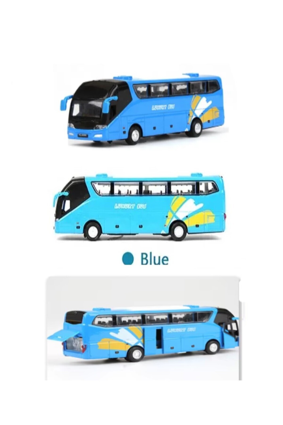 BAMTEBİ Metal Sesli Işıklı Açılır Kapılı Otobüs Diecast 19 cm 4