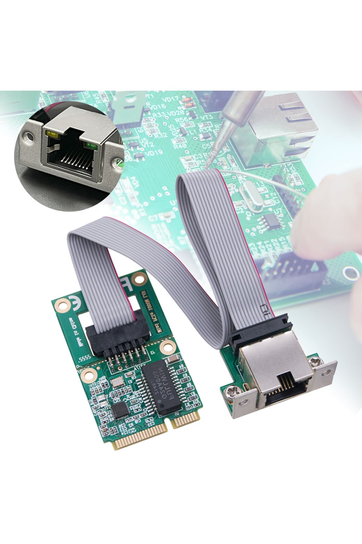 ALLOYSEED-Mini PCI-E Network Card RTL8111H Mini PCIe Network Adapter RJ45 Port Mini PCI Express Gigabit Eth... 4