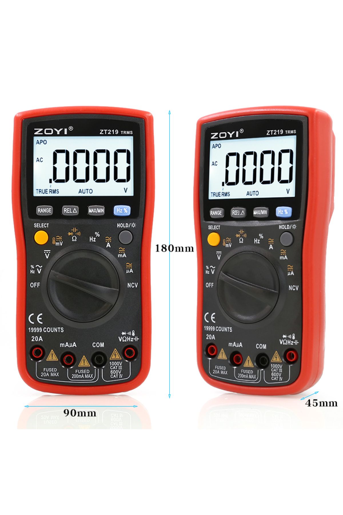 ZOYI-Auto-Range Multimeter ZT219 High-Precision 4.5-Digit True RMS Digital Multimeter with Overlo... 2