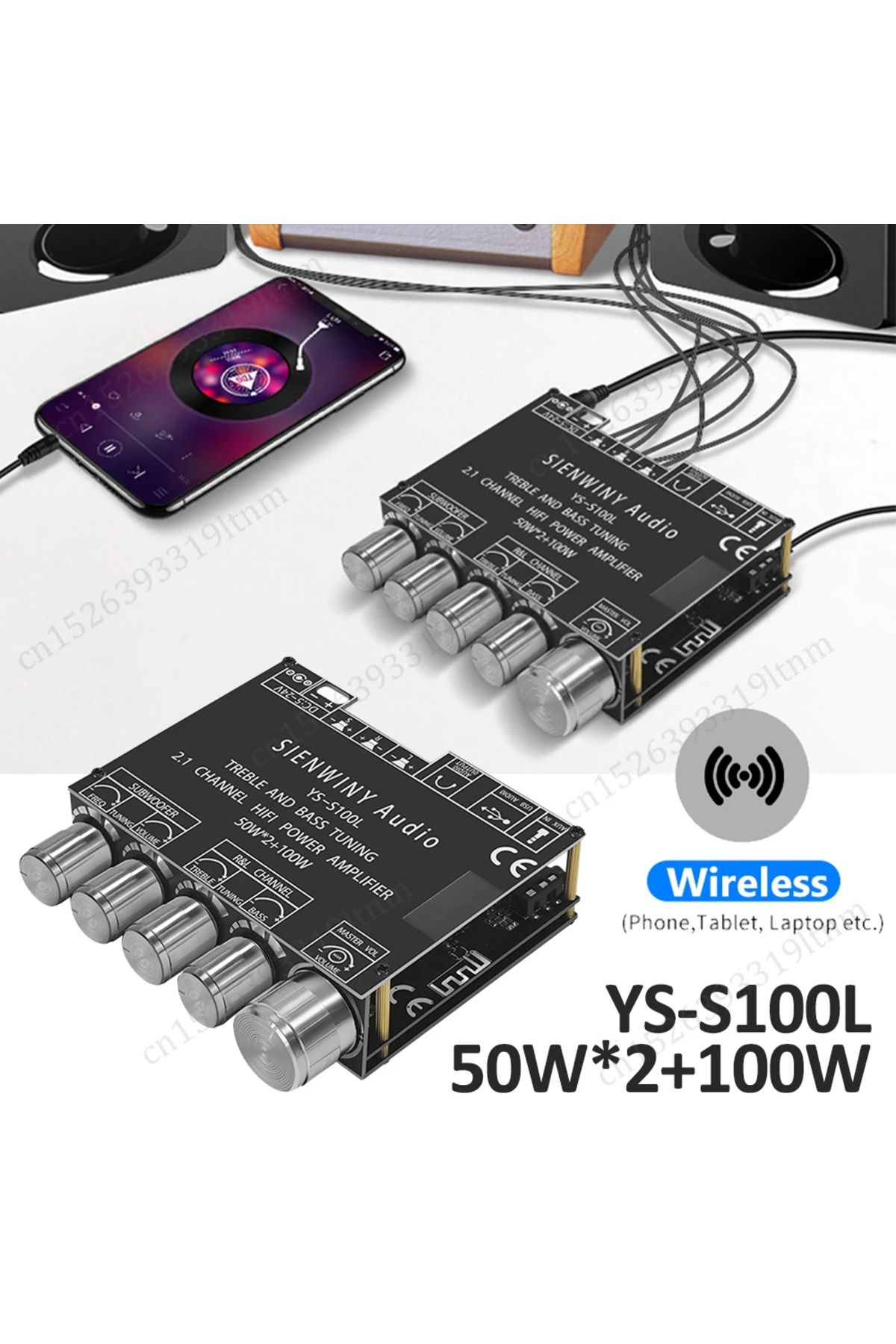 VODOOL-YS-S100L Bluetooth 5.1 Digital Power Amplifier Board 100W+2*50W 2.1 Channel CS8673E Power Audio S... 2