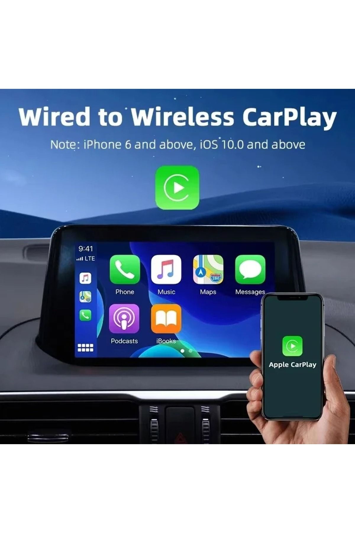 WDSZKMYF-3 In 1 CarPlay AI Box Android 13 Wired To Wireless CarPlay Android Auto For Netflix YouTube FOTA ... 3
