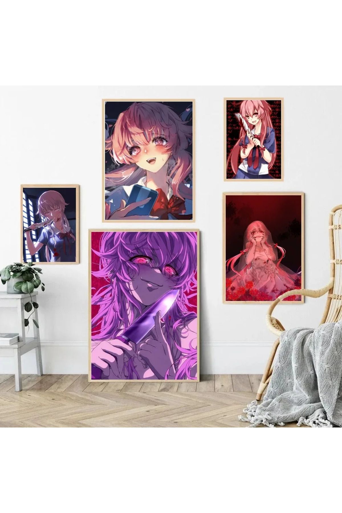 KAYOU-1pc Yuno Gasai Future Diary Anime Poster HD Posters Home Room Bar Cafe Decor Art Wall Painting Pi... 5