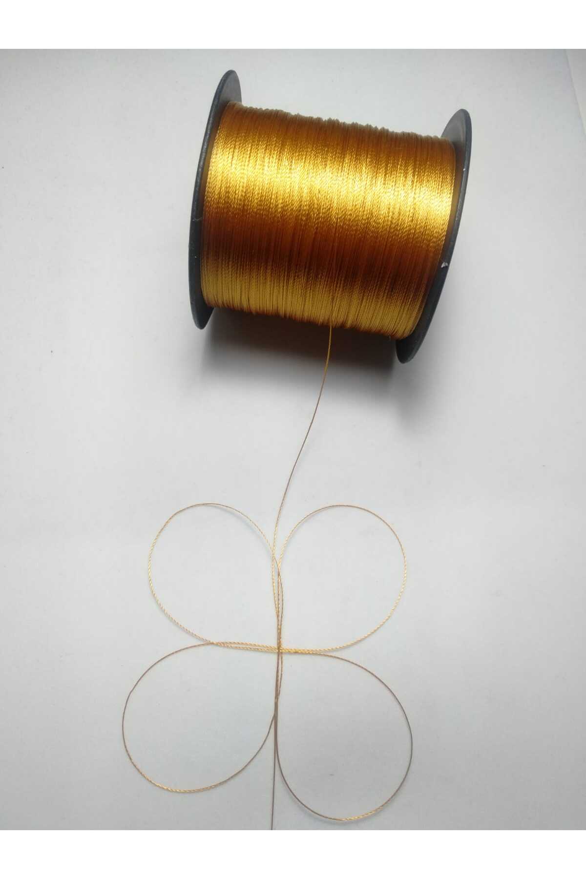 350 Metre Koyu Altın Sarı Renk 0.3 Mm İnce Tesbih İpi