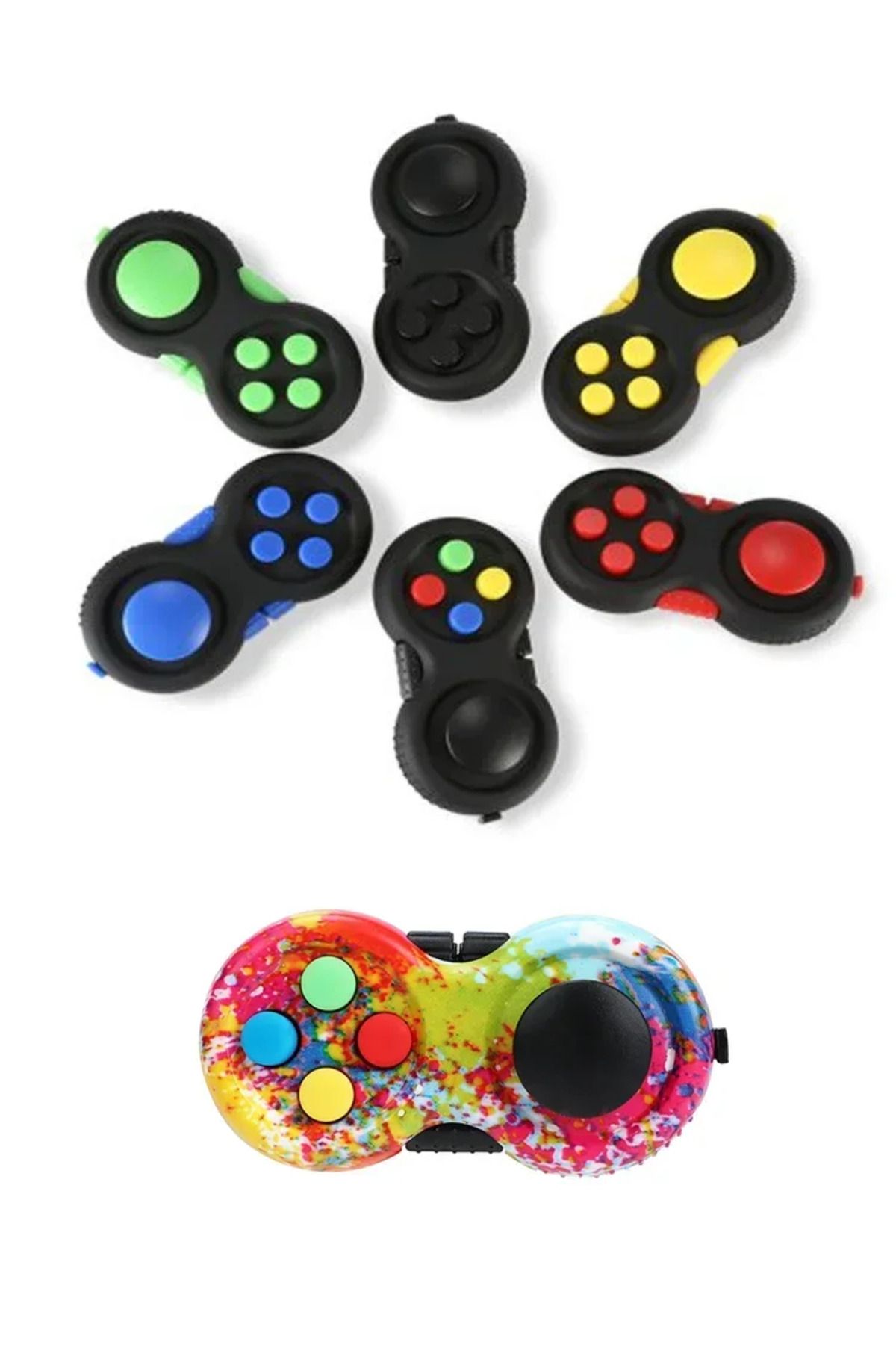 Choice-Fidget Pad Stress Reducing Toys Handheld Fidget Controller with 8 Functions Popping Squeeze Stres... 8