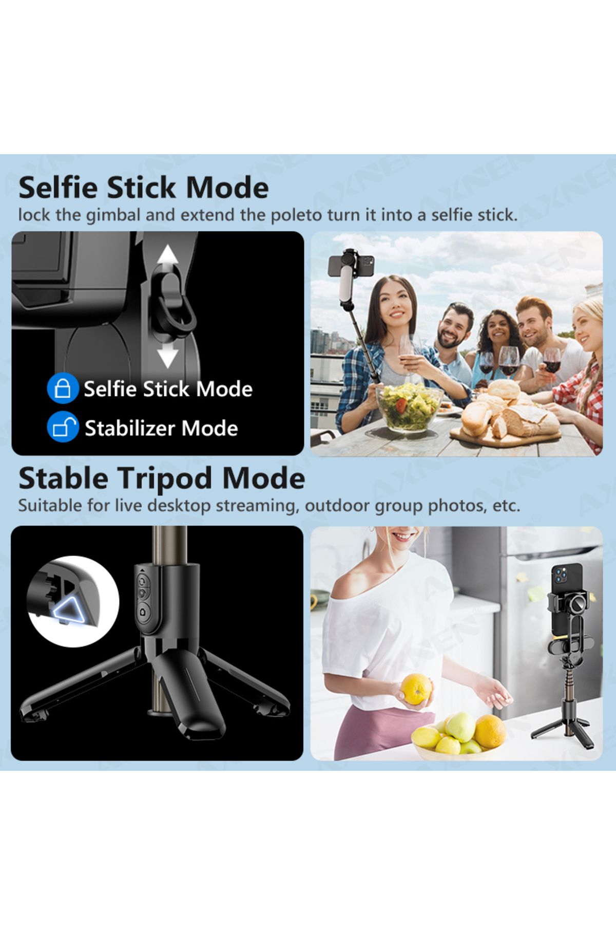 Choice-Gimbal Stabilizer for Smartphone, Portable Selfie Stick with Remote Control Tripod for iPhone And... 6