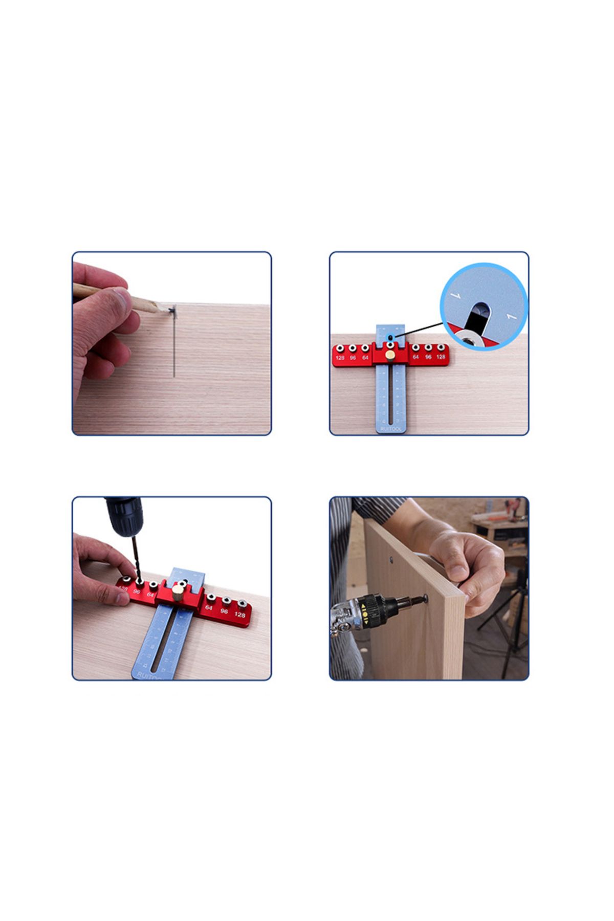 Choice-Cabinet Hardware Jig Kit Woodworking Drawer Door Handle Jig Adjustable Drill Guide Mounting Tool ... 7
