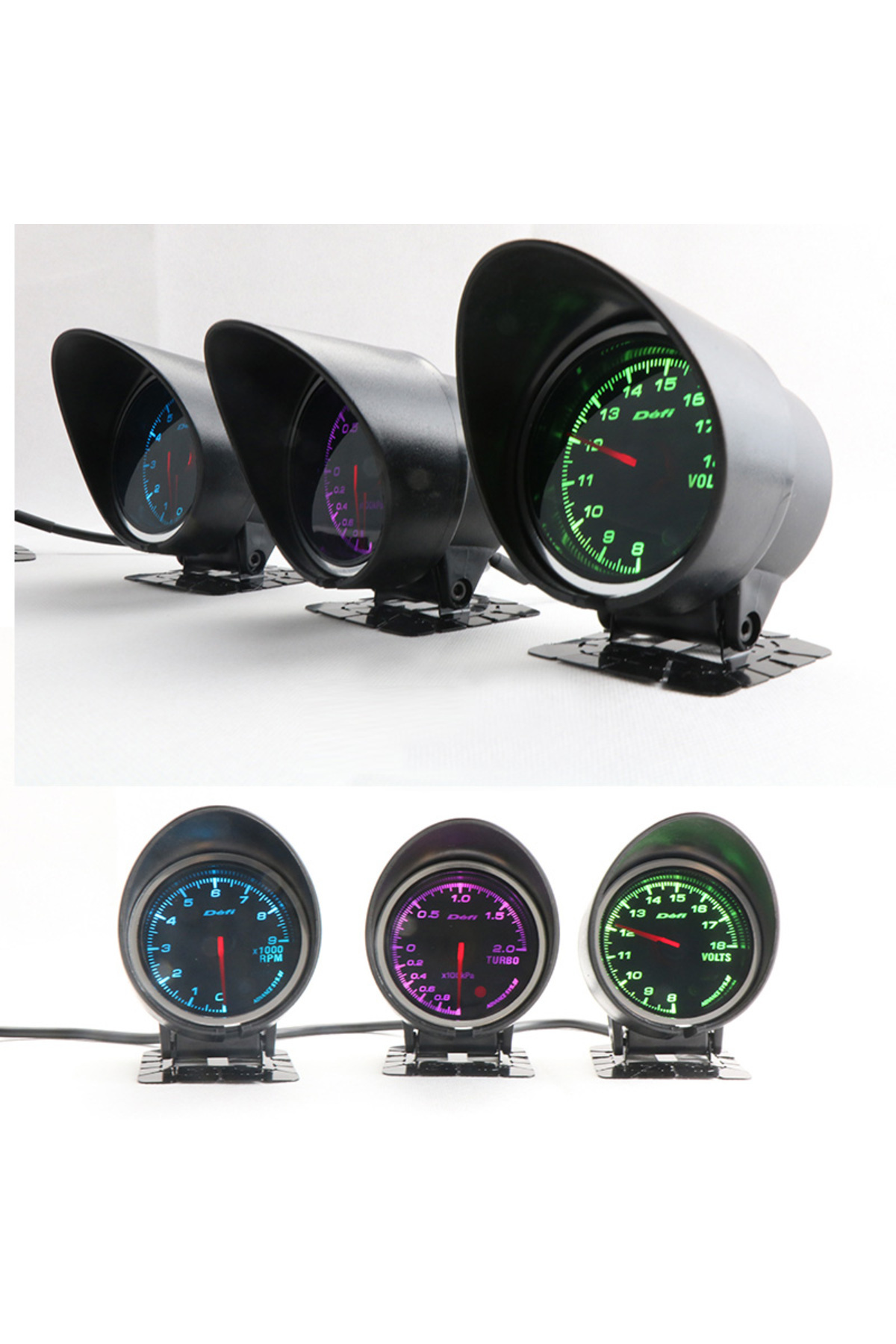 SDAO-Def* 15 Colors Advance Digital Auto  Gauge Turbine Boost Water Temp Oil Temp Pressure Voltmeter T... 8