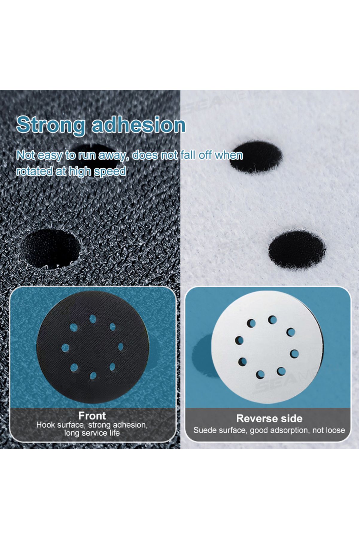 Choice-Seametal 2pcs Interface Pad 5 Inch 8 Holes Hook And Loop Soft Sponge Cushion Buffer Pads For Sand... 5