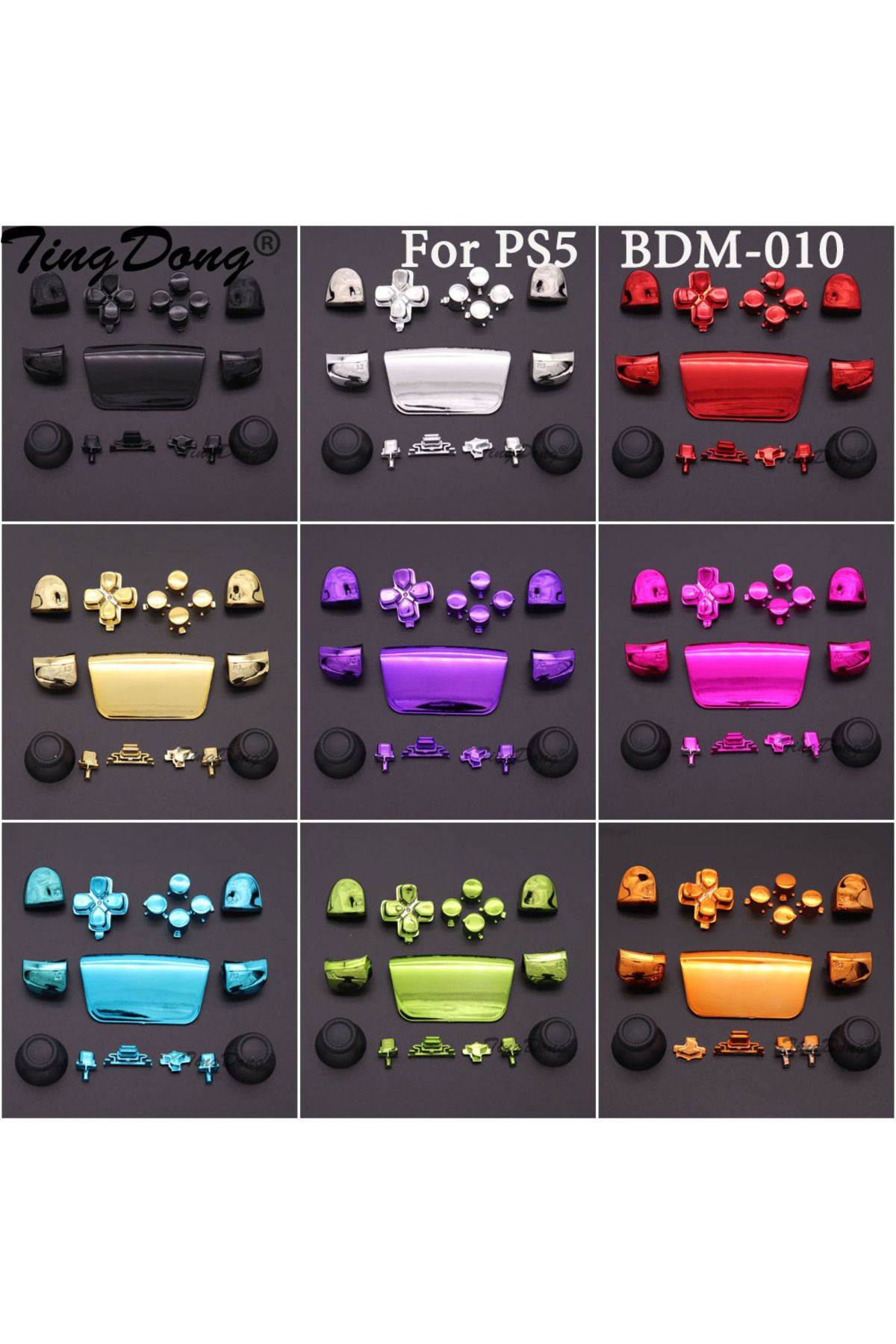 Choice-For PS5  BDM-010 V1 handle thumbstick joystick cap L1 R1 L2 R2 D-pad button PS5 controller's chro... 2