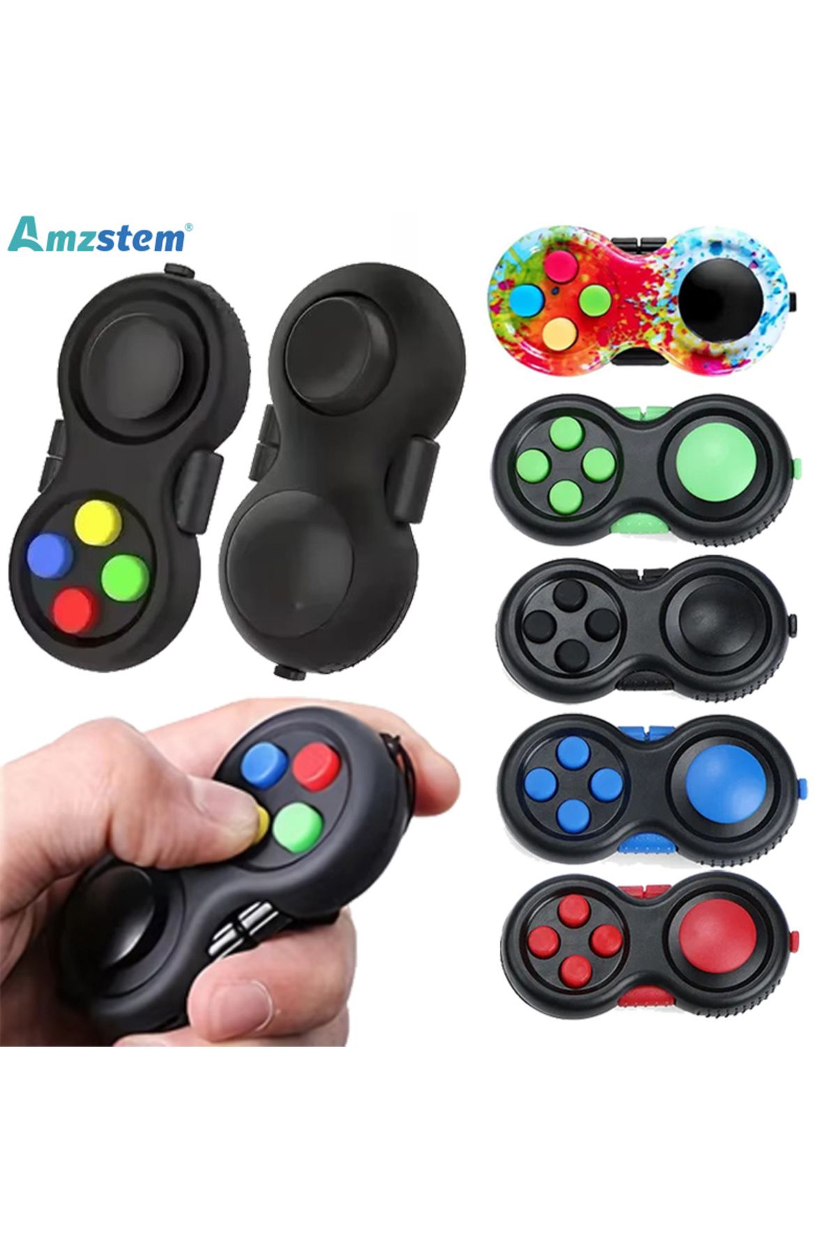 Choice-Fidget Pad Stress Reducing Toys Handheld Fidget Controller with 8 Functions Popping Squeeze Stres... 2