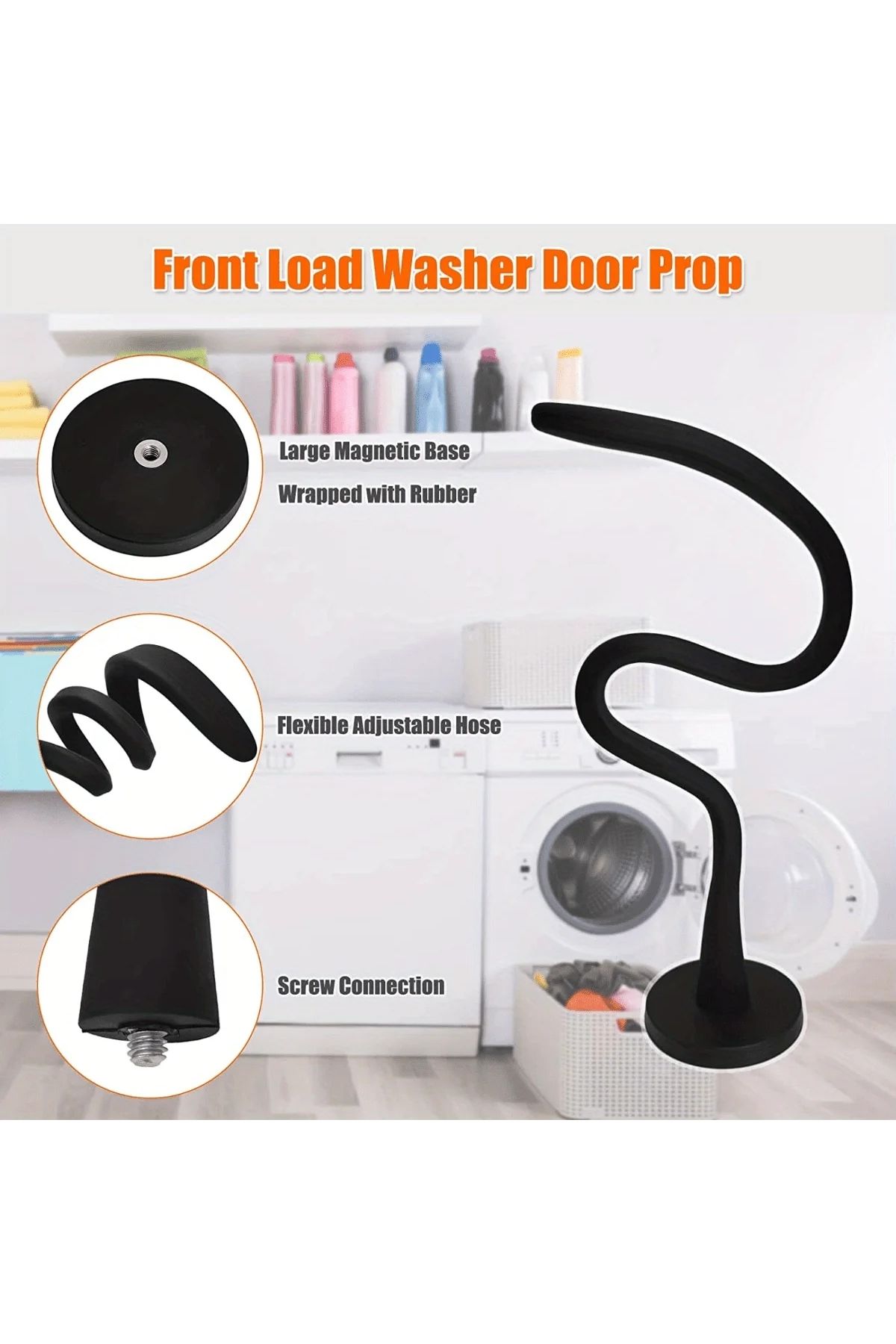 Choice-Magnetic Washer Door Prop-Stabilizer for Front Load Machines-Easy-Install, Flex Design-Fits Most ... 4