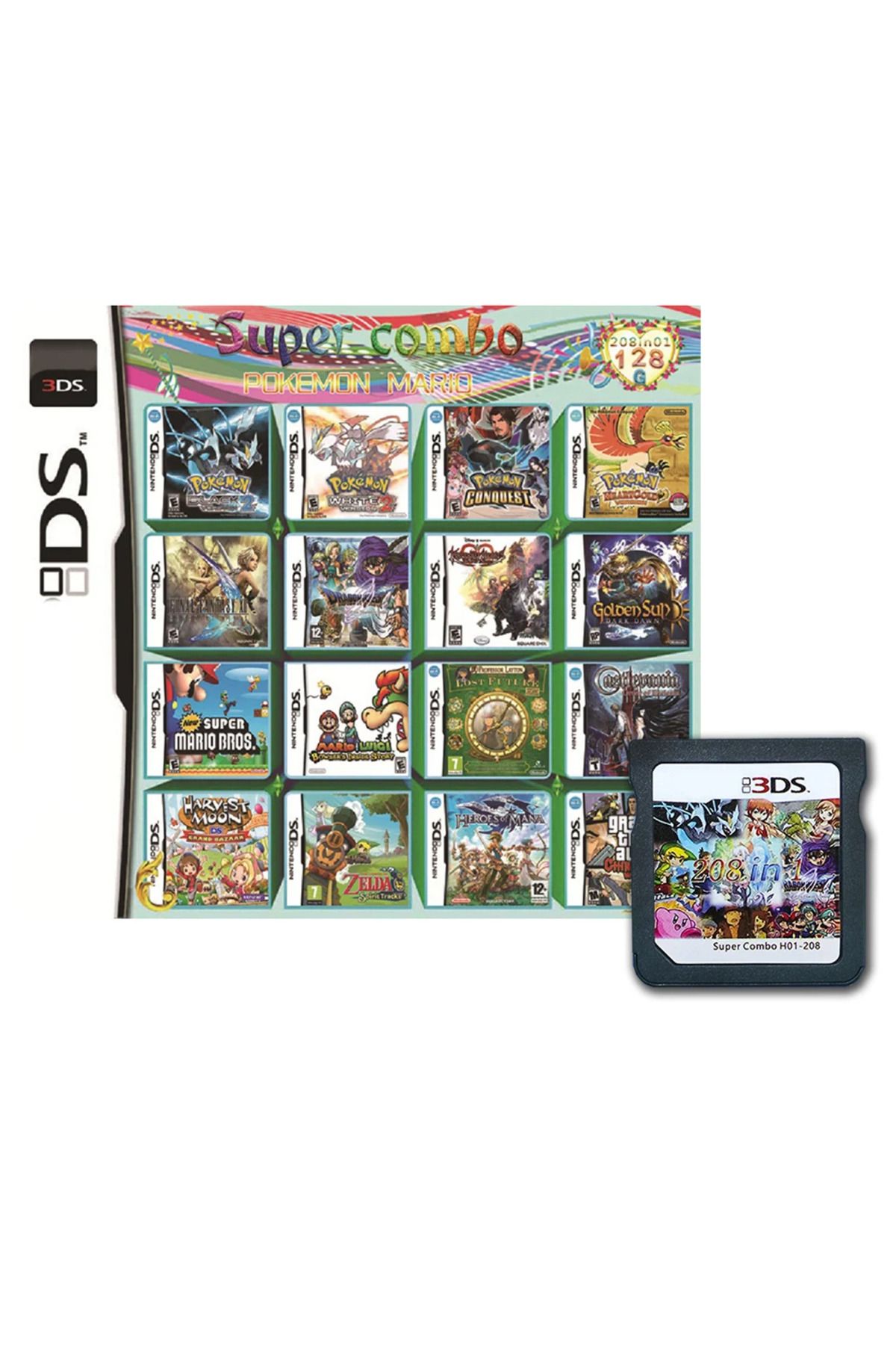 Choice-4300 in 1 Compilation DS NDS 3DS 3DS NDSL Game Cartridge Card Video Game Handheld Player (R4 card) 4