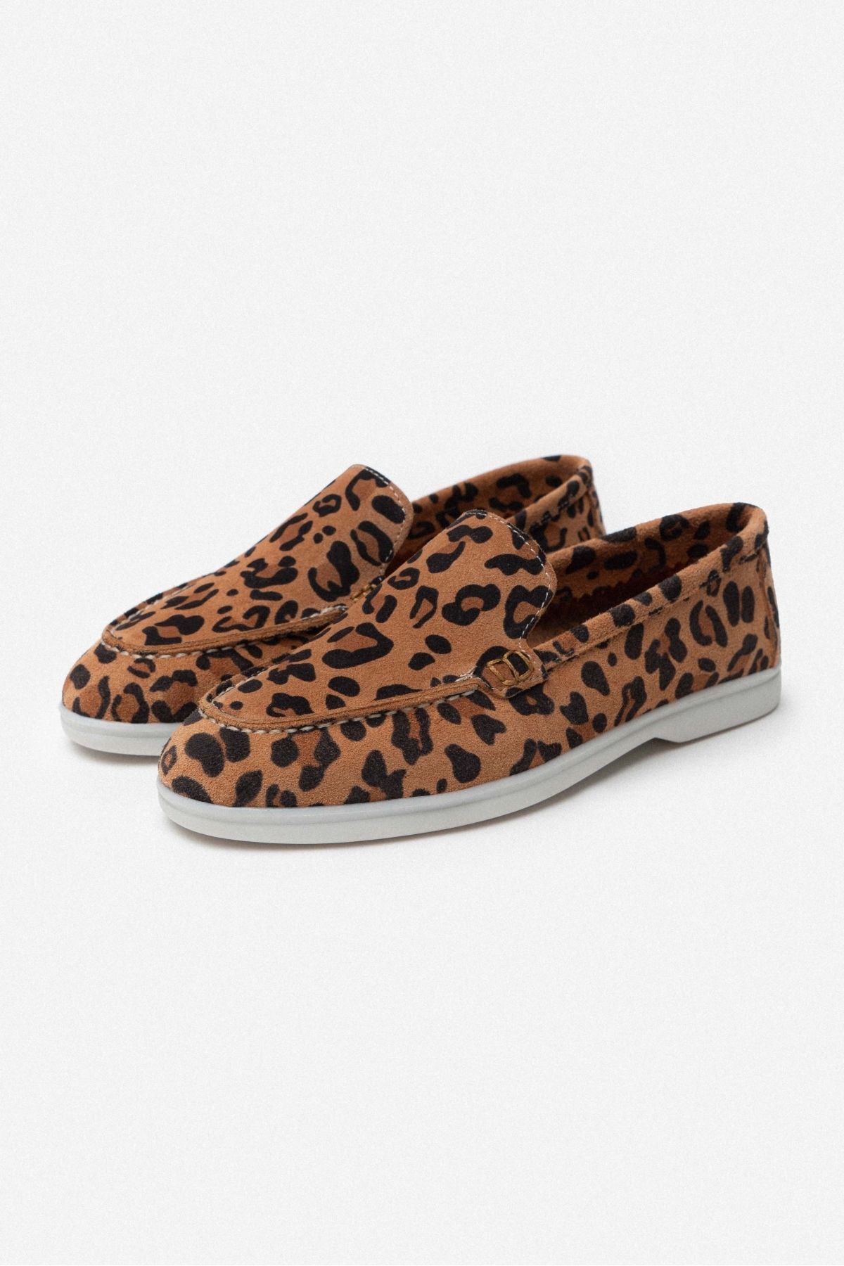 NİŞANTAŞI SHOES-Γυναικείες μπαλαρίνες Vayne Tan Leopard με μοτίβο από γνήσιο δέρμα επίπεδη σόλα 7