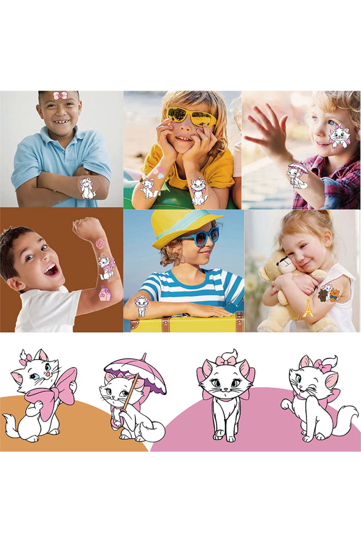 Choice-The Aristocats Marie Cat Disney Temporary Tattoos for Kids Cartoon Tattoo Stickers for Girls Boys... 4