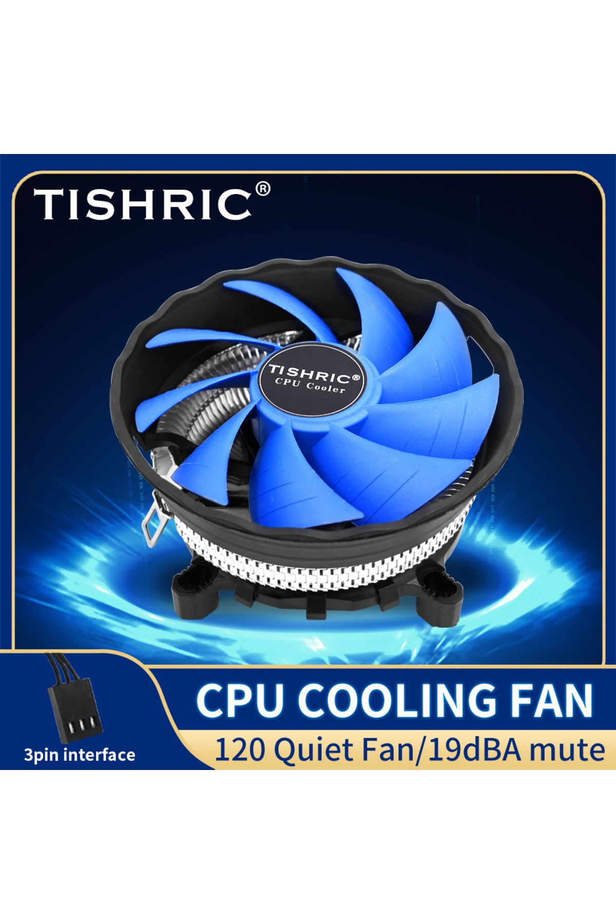 Choice-NO RGB LGA1700-115X-AM23 No Lights TISHRIC CPU Cooler Cooling Fan 3Pin PWM PC Processor Cooler for I 1