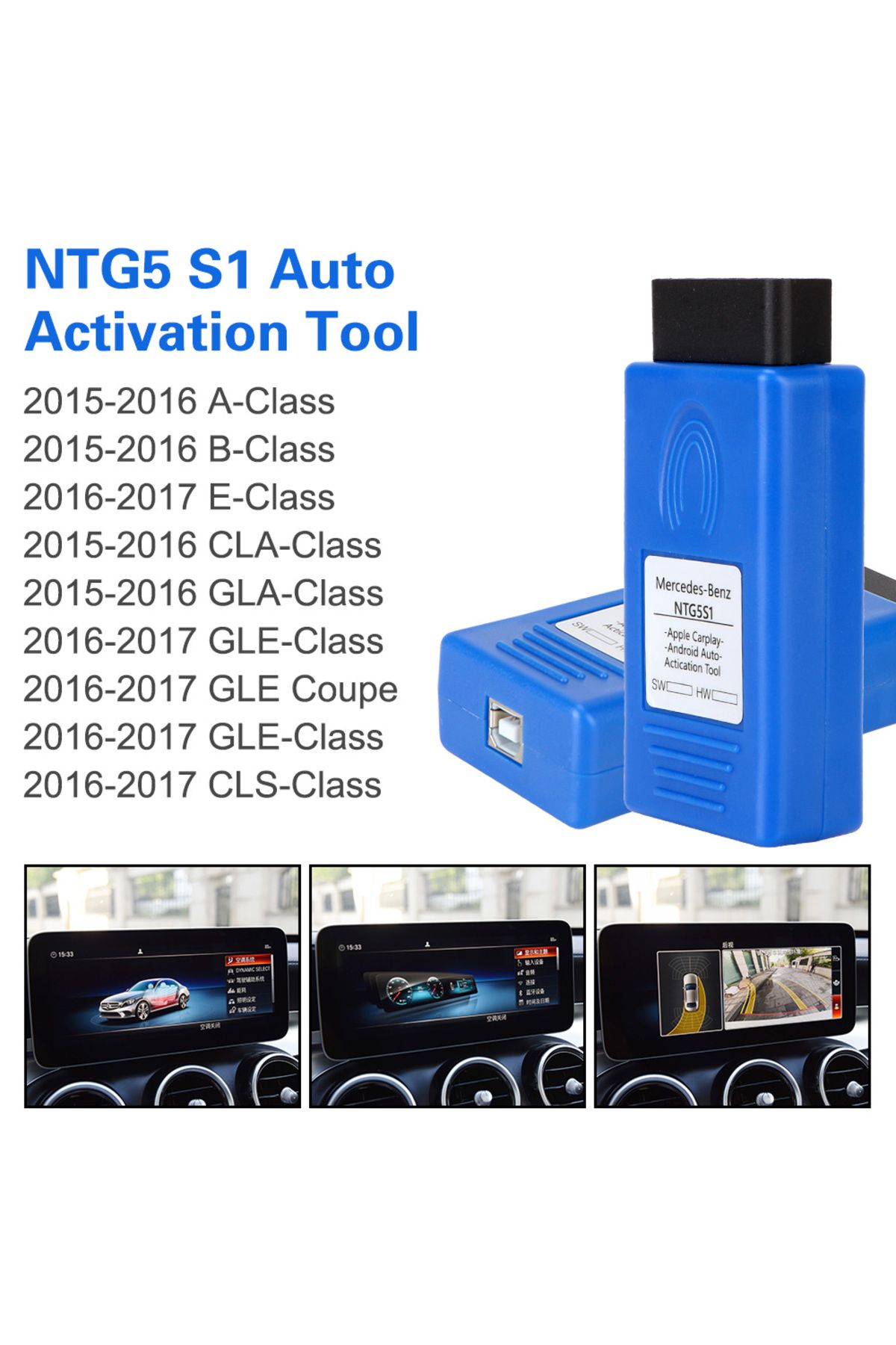 AINYSZIN-NTG5.1 S1 Scanner For Mercedes Benz W176 W246 W213 W117 W156 W166 W218 Class A B E CLA GLE Car OB... 3